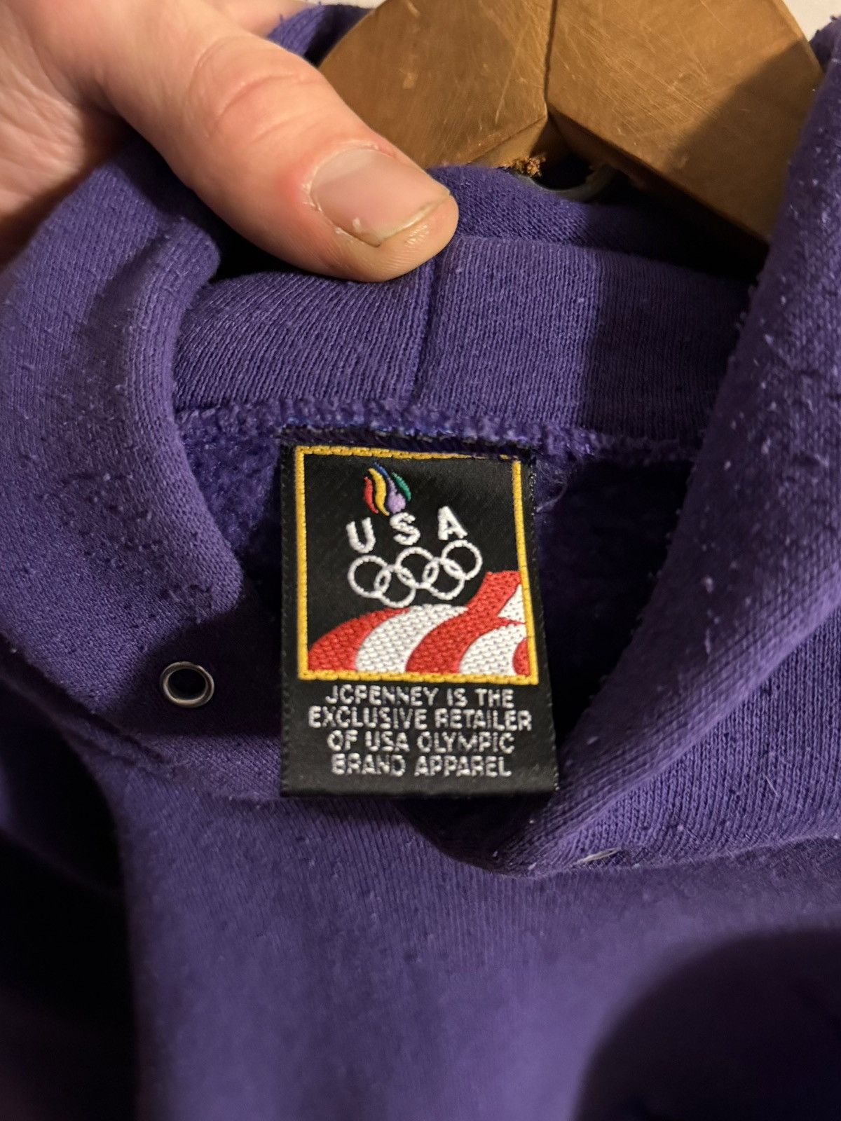 USA Olympics Vtg 90s purple blank usa olympics hoodie Size US L / EU 52-54 / 3 - 3 Thumbnail