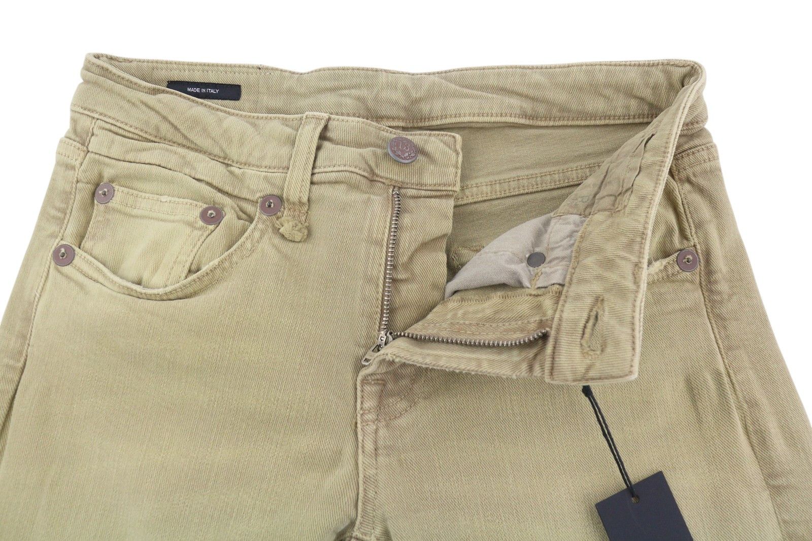 R13 BOY STRAIGHT 26 Khaki Stretchy Washed Ankle Logo 86295 Size 26" / US 2 / IT 38 - 5 Thumbnail