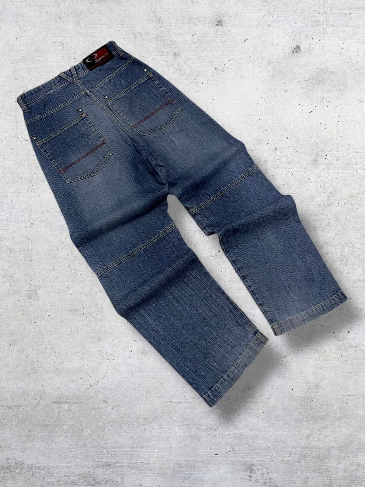 Japanese Brand VINTATE TRANSER Y2K JAPAN DESIGNER BAGGY DOUBLE KNEE DENIM Size US 28 / EU 44 - 9 Thumbnail