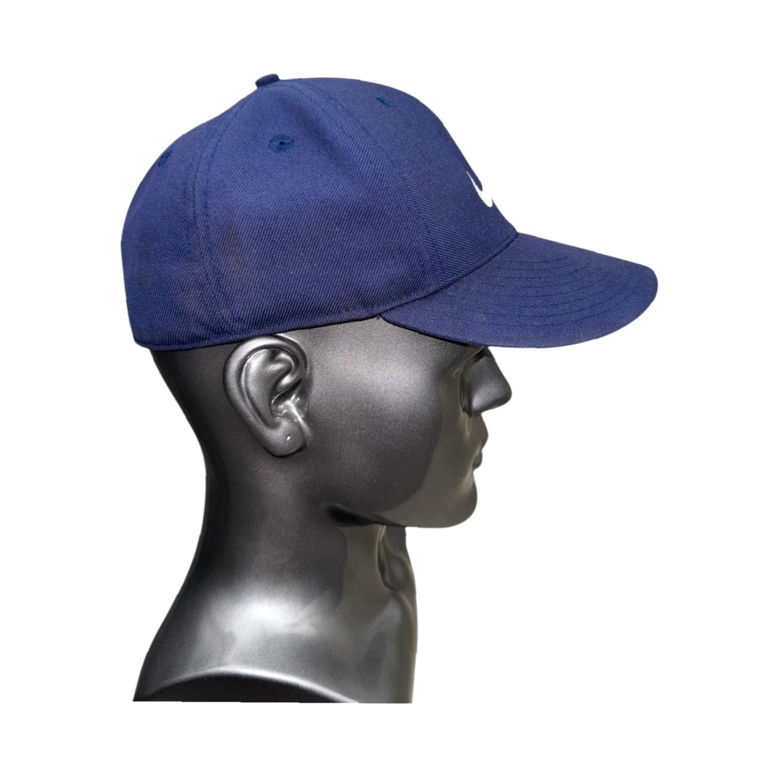 Nike VINTAGE Nike Hat 90s Navy Blue Fitted Cap Sz 7 RARE Mens Cap Baseball Cap Swoosh Hat Size 7 Nike Size ONE SIZE - 4 Thumbnail