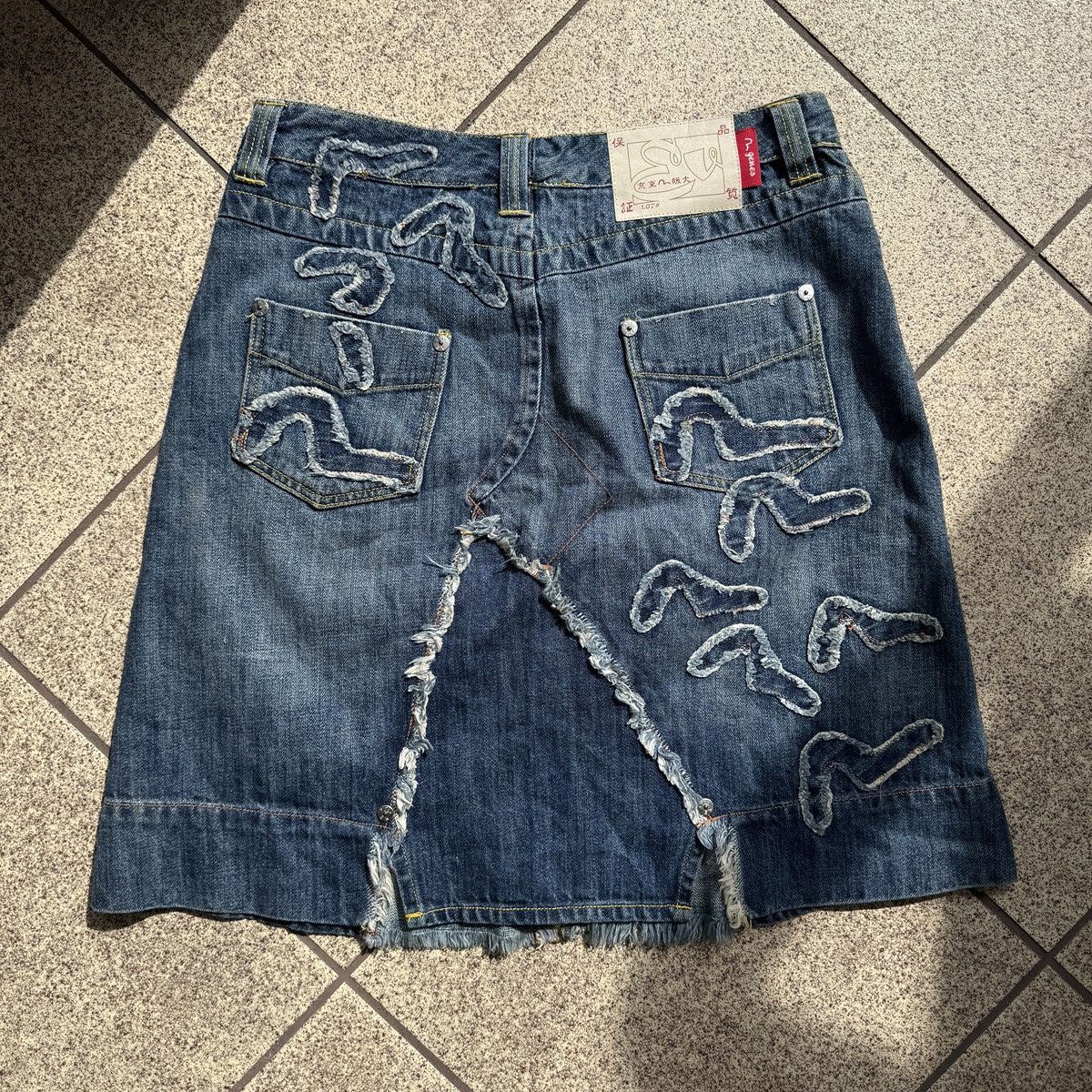 Evisu Vintage Genes Evisu Skirt denim y2k patch logo japanese Size L / US 10 / IT 46 - 2 Thumbnail