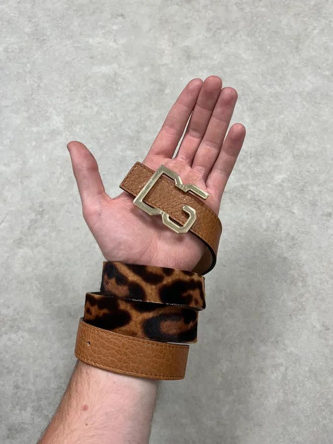 Dolce & Gabbana 2000s Dolce & Gabbana Hybrid Brown Leopard Leather Belt Size ONE SIZE - 2 Thumbnail