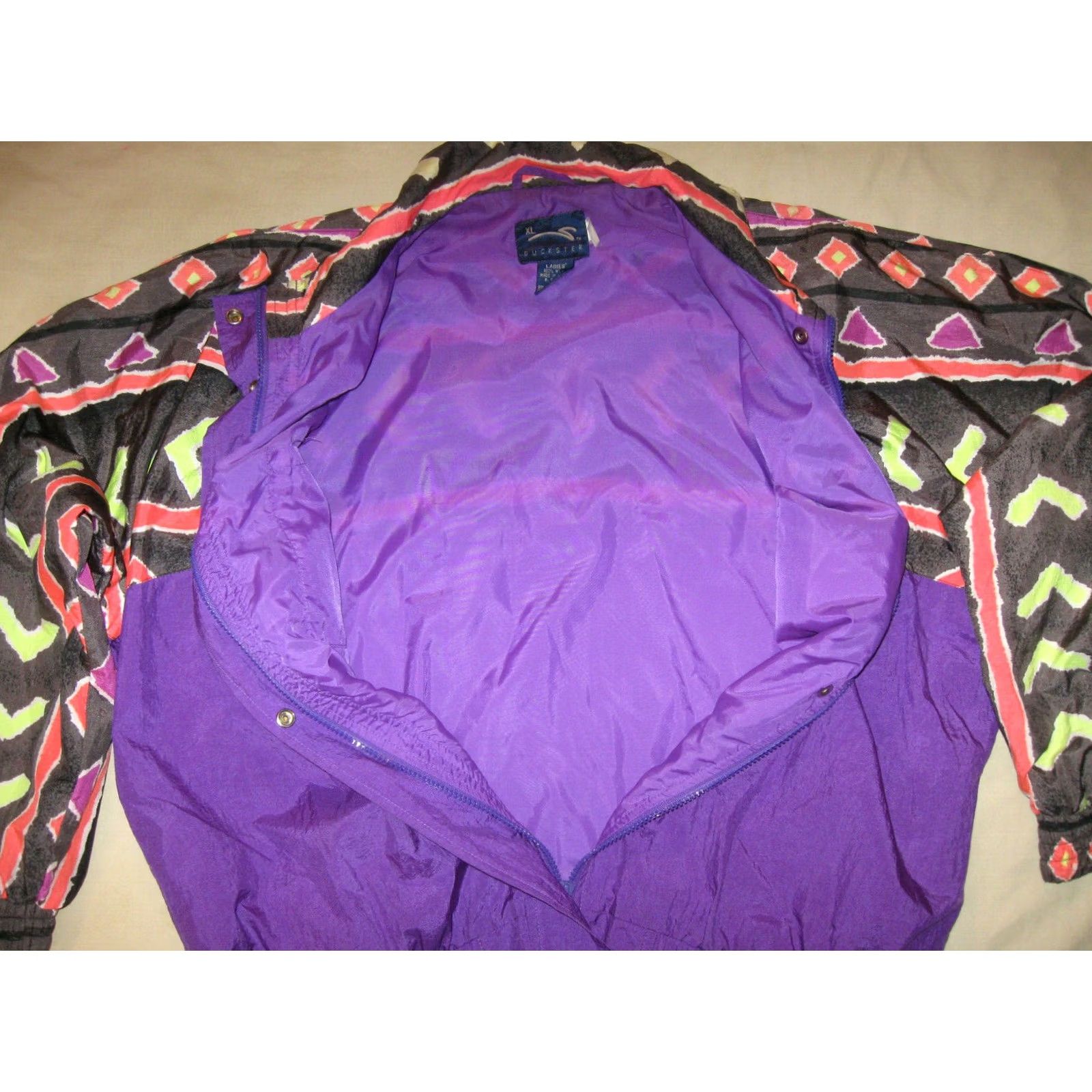 Pinko VINTAGE Duckster Windbreaker Jacket Women's XL Ladies Retro 90s Purple Pink Size XL / US 12-14 / IT 48-50 - 4 Thumbnail