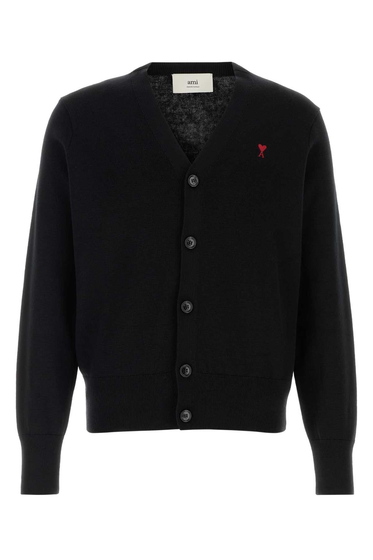 AMI Black Wool Cardigan Size US L / EU 52-54 / 3 - 1 Thumbnail