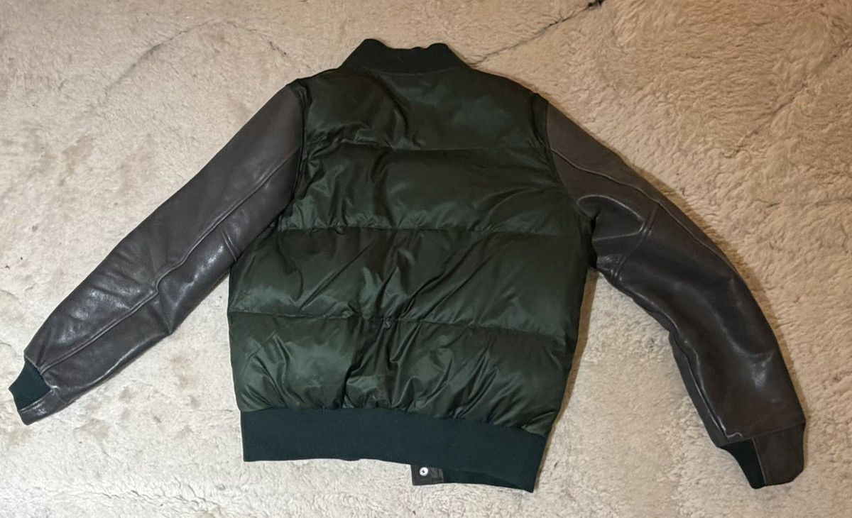 Sacai Green/ Grey Leather Sacai Varsity Jacket Size US L / EU 52-54 / 3 - 6 Thumbnail