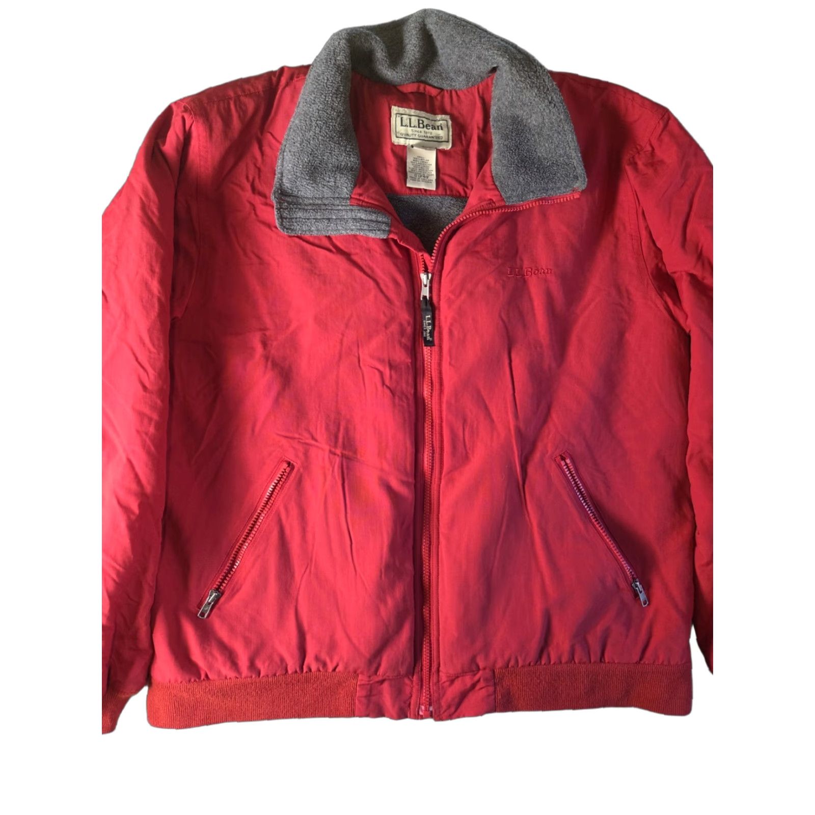 Vintage VINTAGE L.L. Bean Windbreaker Jacket Regular Men Red 90s Zip Lined Nylon Fleece Mid-Length Size US L / EU 52-54 / 3 - 1 Thumbnail