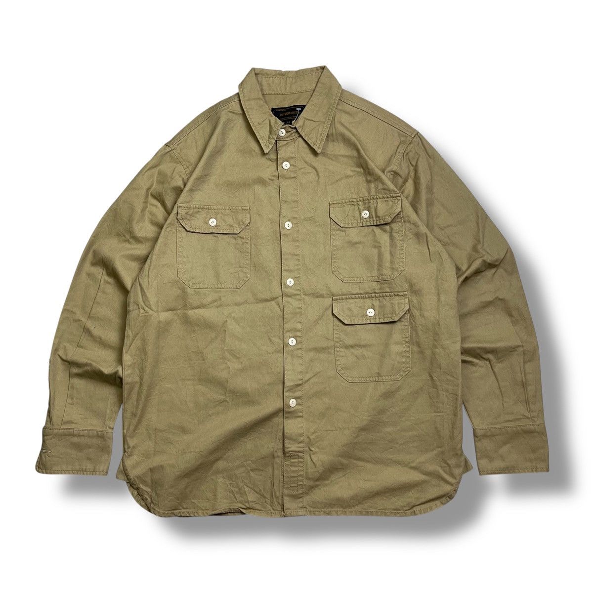 Issey Miyake Uniform Bridge Utility Pocket Button Shirt — Khaki / Size M Size US M / EU 48-50 / 2 - 1 Thumbnail