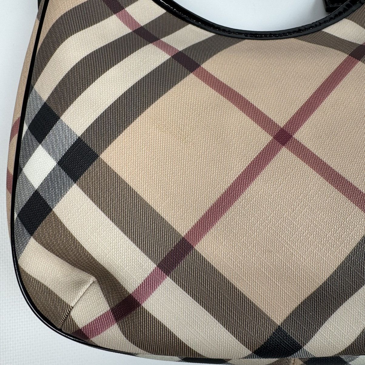 Burberry BURBERRY NOVA CHECK COATED CANVAS BARTON HOBO BAG BEIGE Size ONE SIZE - 7 Thumbnail