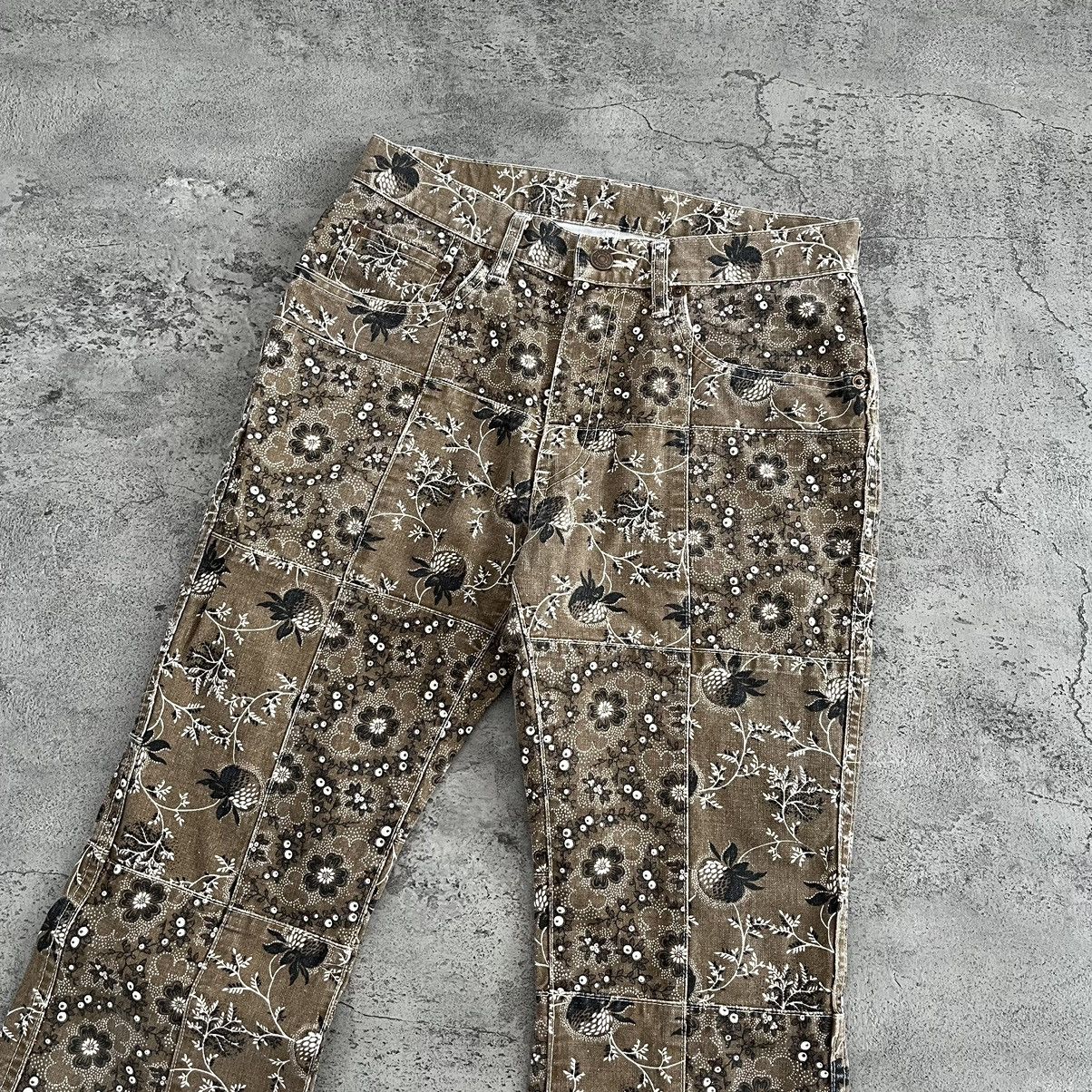 Hysteric Glamour Hysteric Glamour Floral Patchwork Flare Pants - Brown Size US 27 - 5 Thumbnail