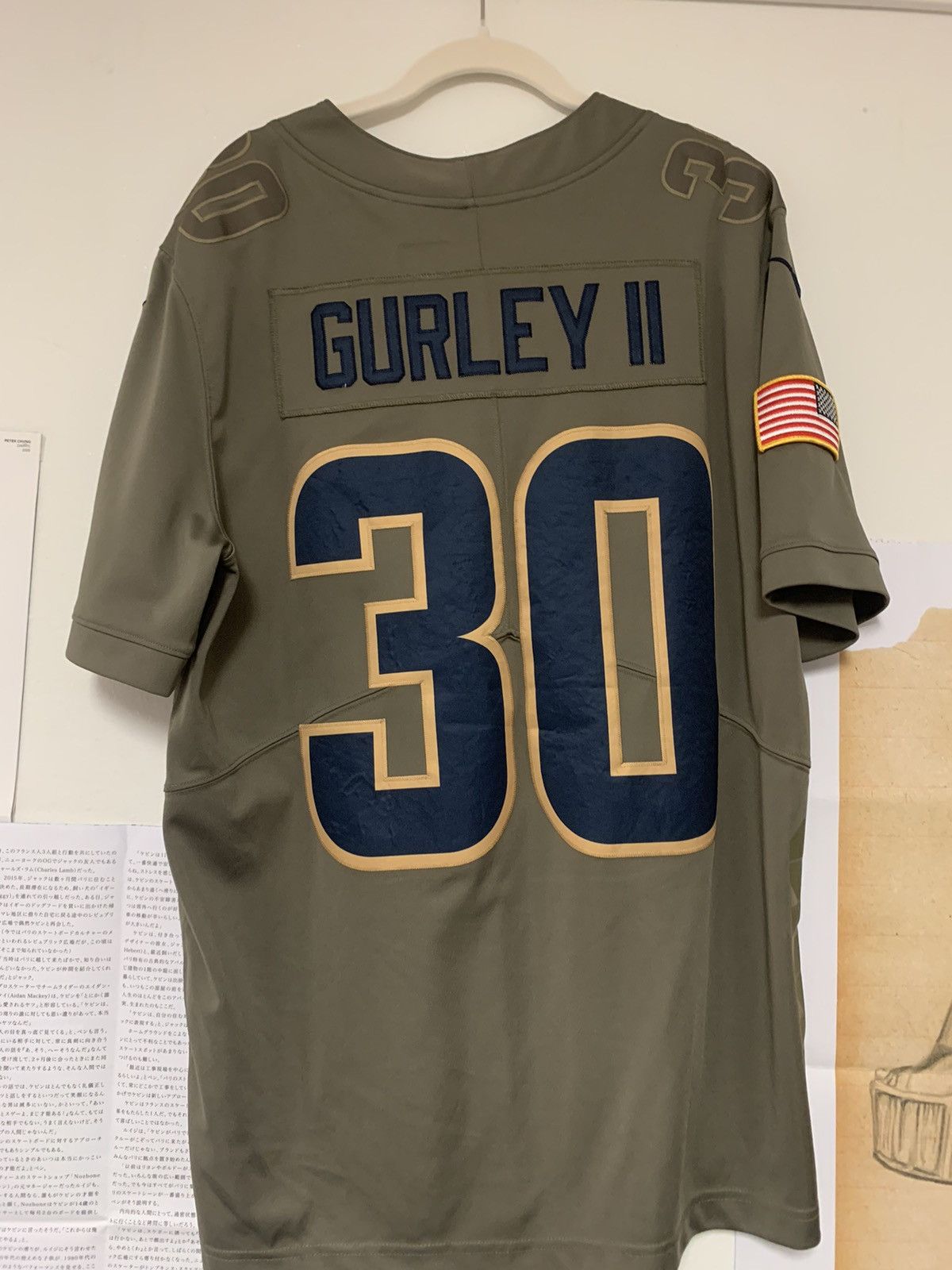 NIKE TODD GURLEY II LOS ANGELES RAMS GOLD COLOR RUSH LEGEND JERSEY