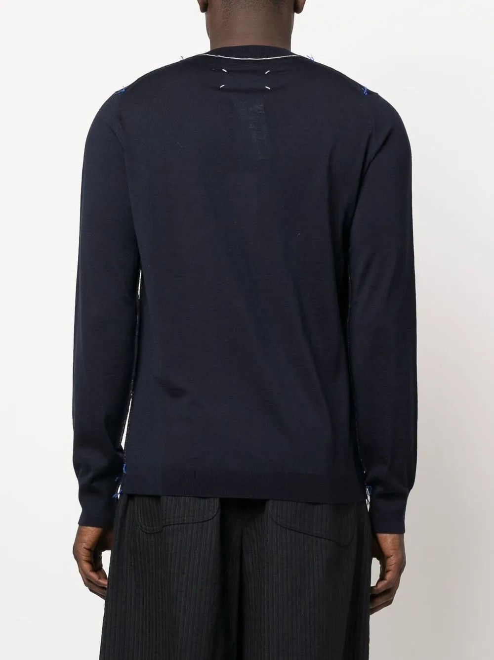 Maison Margiela o1w1db10526 Work-In-Progress Wool Sweater in Blue Size US M / EU 48-50 / 2 - 4 Thumbnail