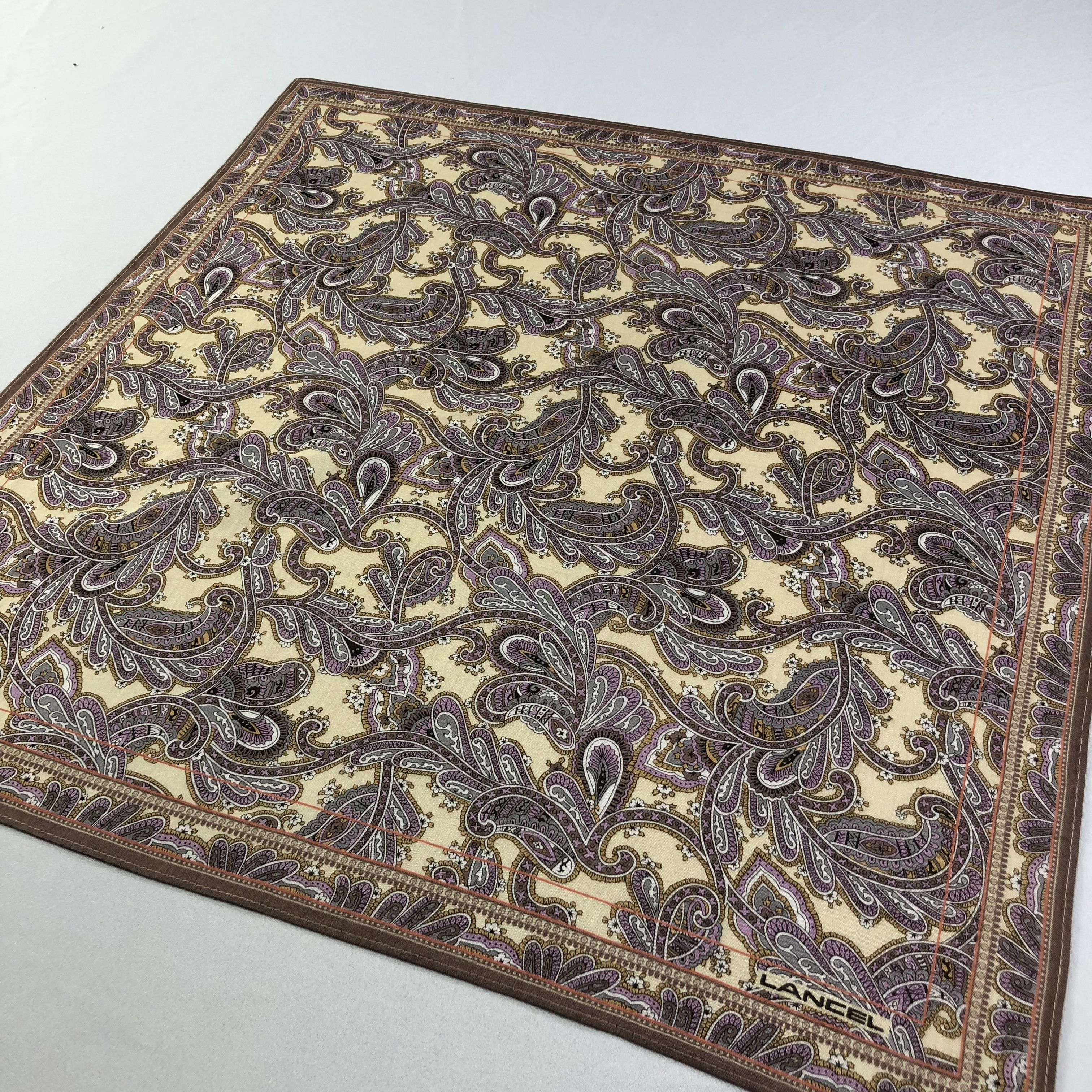 Lancel × Vintage Lancel Luxury Paisley Handkerchief Neckerchief Bandana H2160 Size ONE SIZE - 3 Thumbnail