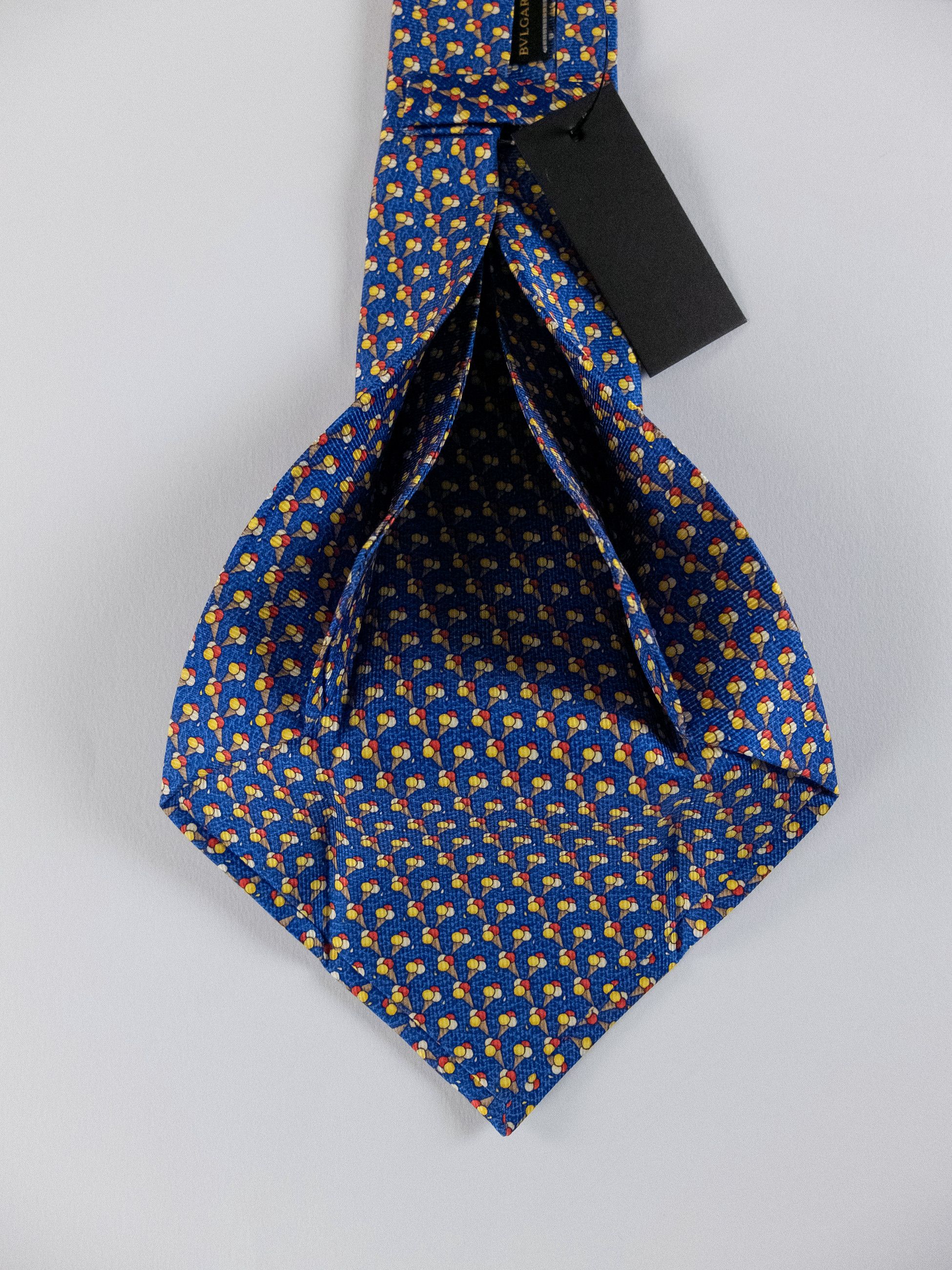 Bvlgari BULGARI hand made blue icecream print silk tie Bvlgari q Size ONE SIZE - 5 Thumbnail