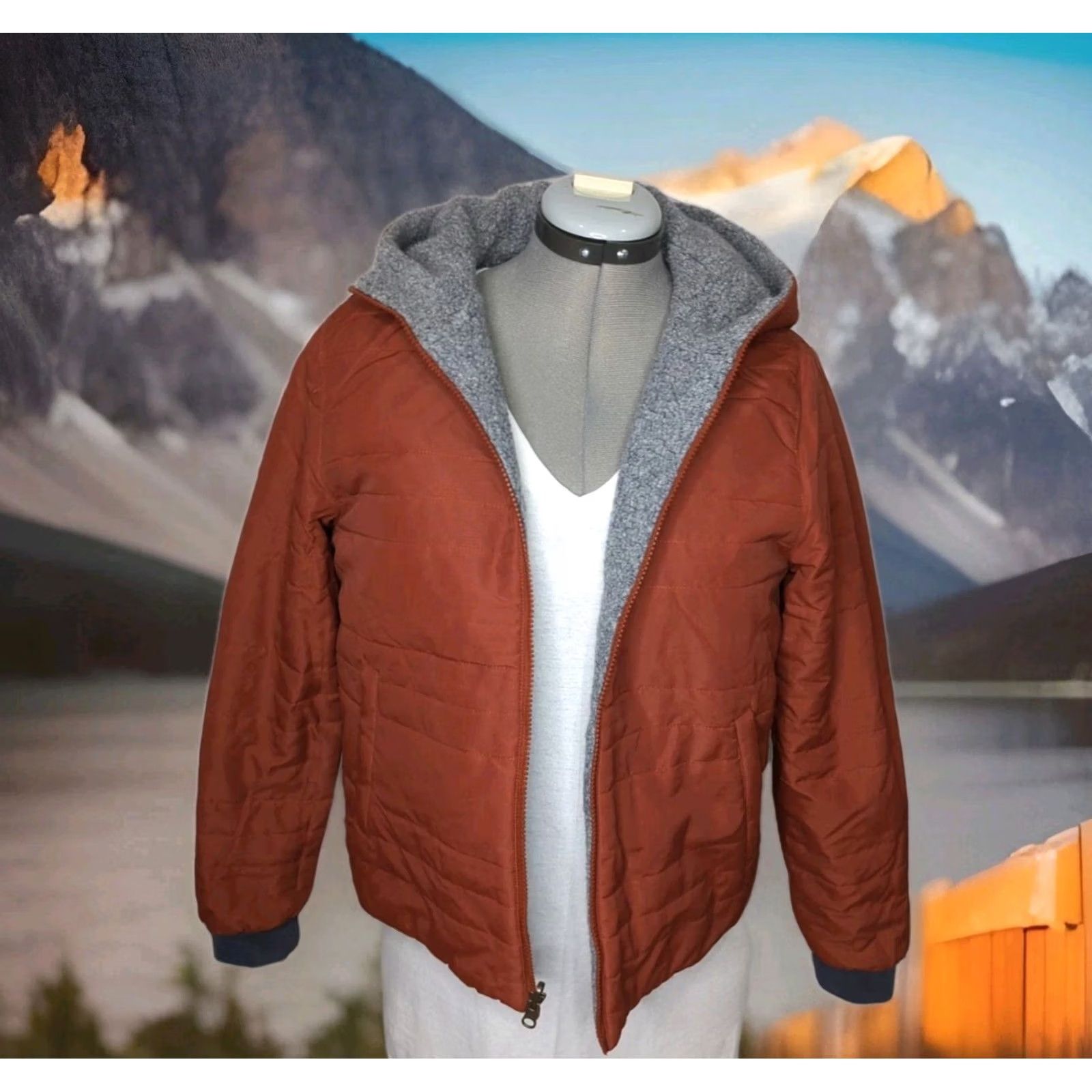 Toad&Co Toad & Co Jacket Women Medium Gray Hooded Pile Fleece Reversible Telluride Size M / US 6-8 / IT 42-44 - 3 Thumbnail