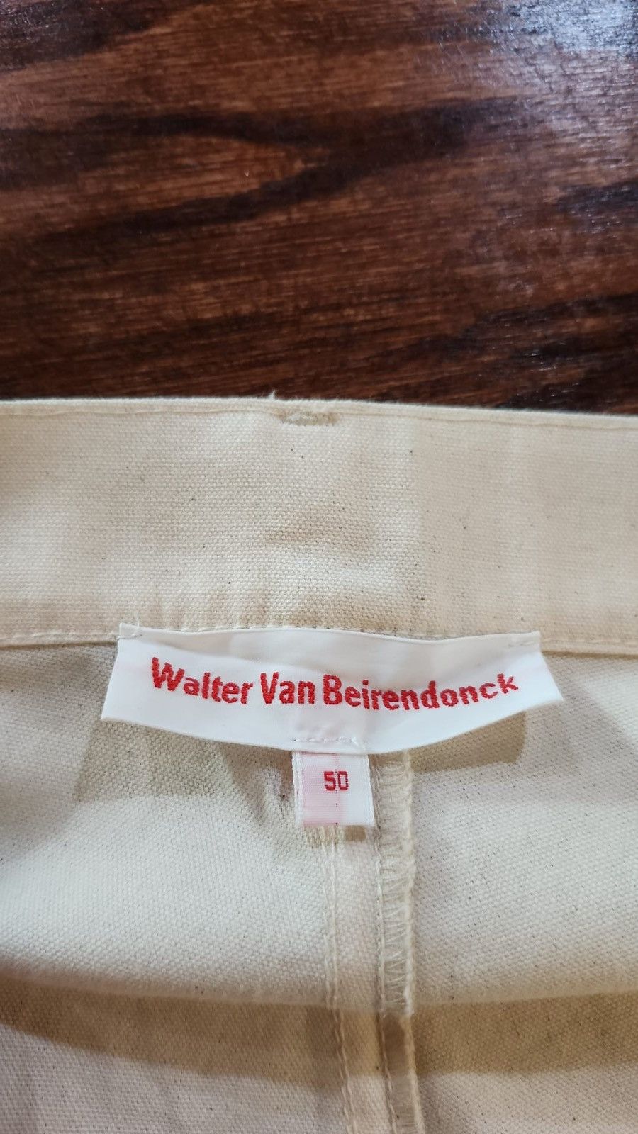 Walter Van Beirendonck Cream Cotton Trousers with Pocket Embroidery Size US 34 / EU 50 - 4 Thumbnail