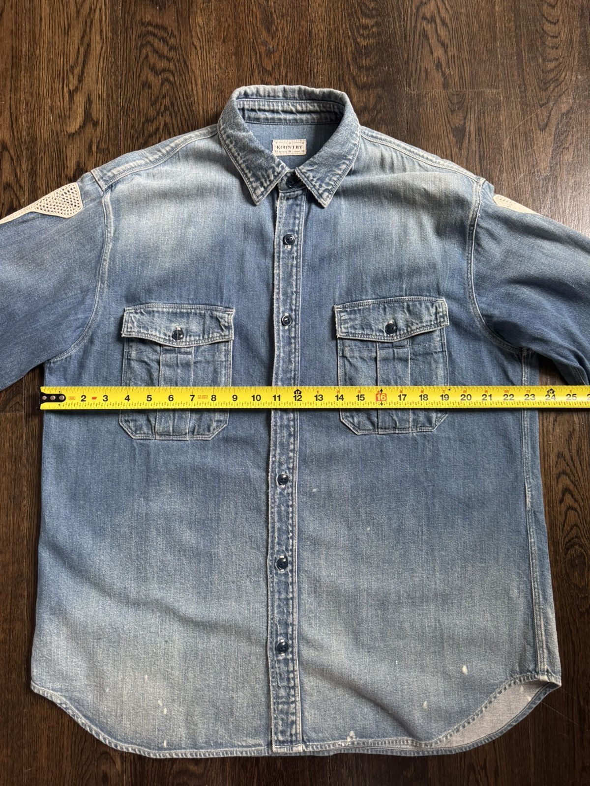 Kapital Kapital 8 oz Denim Work Shirt (BONE Embroidery) Size US L / EU 52-54 / 3 - 7 Thumbnail