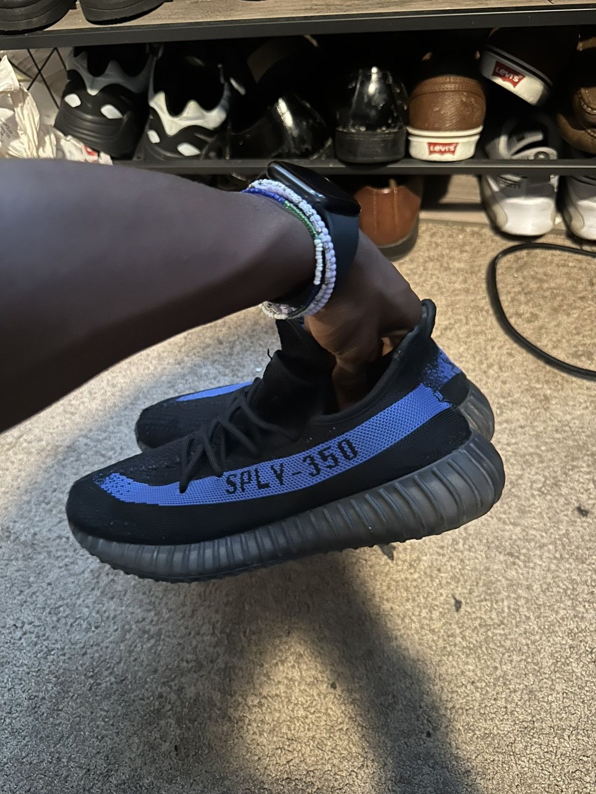 Yeezy Yeezy 350 black and blue Size US 8.5 / EU 41-42 - 4 Thumbnail