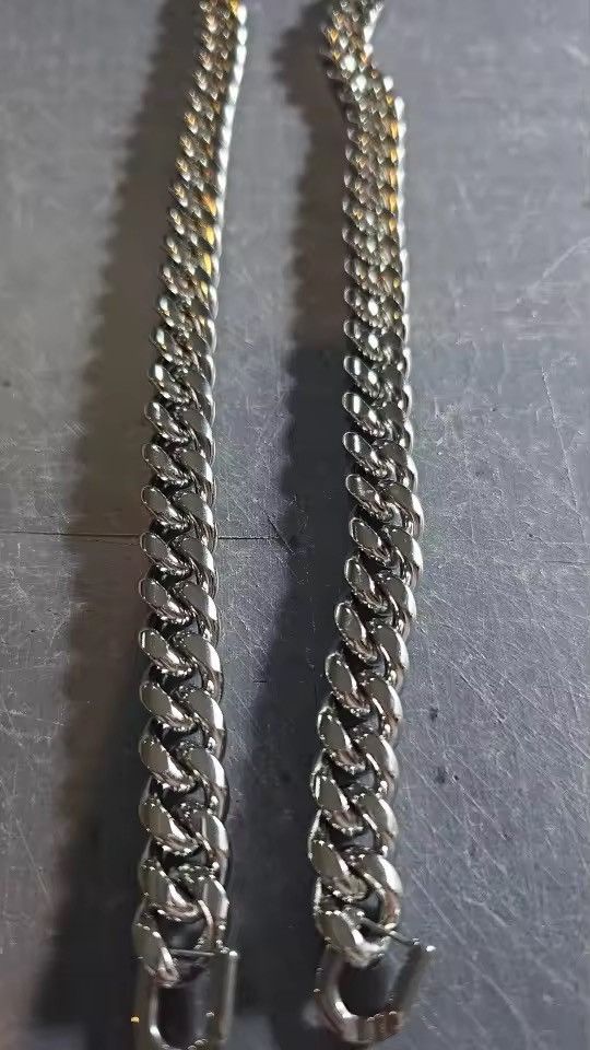 Jewelry 12 mm + 22 cm Cuban Chain Bracelets Size ONE SIZE - 3 Thumbnail