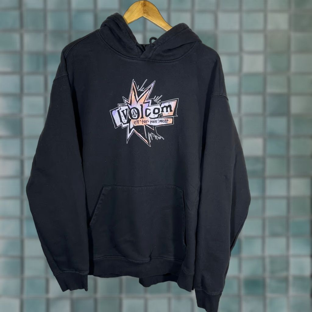 Volcom VINTAGE Volcom Entertainment Pepper Hoodie Mens Black Graphic Pullover Sweatshirt XXL Size US XXL / EU 58 / 5 - 1 Thumbnail