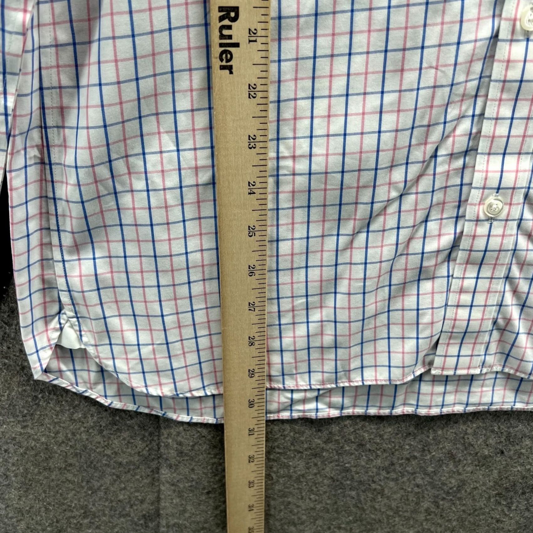 Bonobos Bonobos Shirt Mens 16/34 White Button-Down Wrinkle Preppy Dress Slim Windowpane Shirt Button-Up Collar-Down Vintage: No Size 42R - 7 Thumbnail