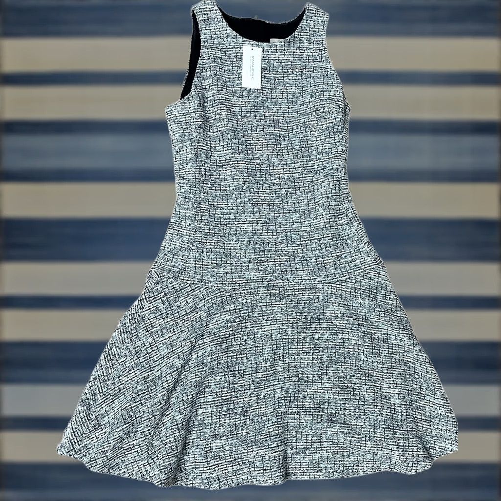 Banana Republic VINTAGE? Banana Republic Women’s Gray & White Knitted Dress Sleeveless NWT Sz 0 Size XS / US 0-2 / IT 36-38 - 1 Thumbnail