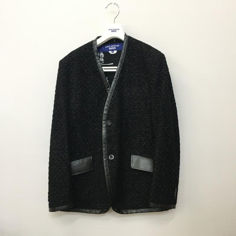 image of Jean Michel Basquiat x Junya Watanabe Man Basquiat Wool Cardigan Jacket in Black, Men's (Size Small