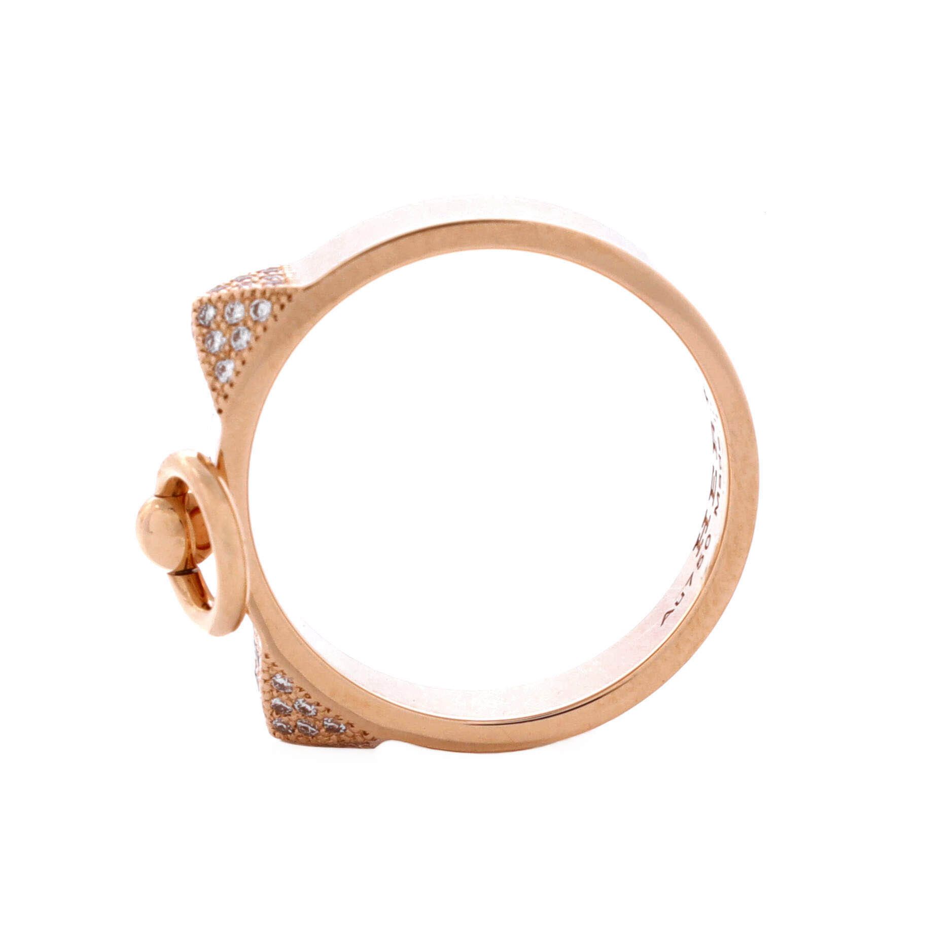 Hermes Collier de Chien Ring 18K Rose Gold and Diamonds Small Size ONE SIZE - 1 Thumbnail