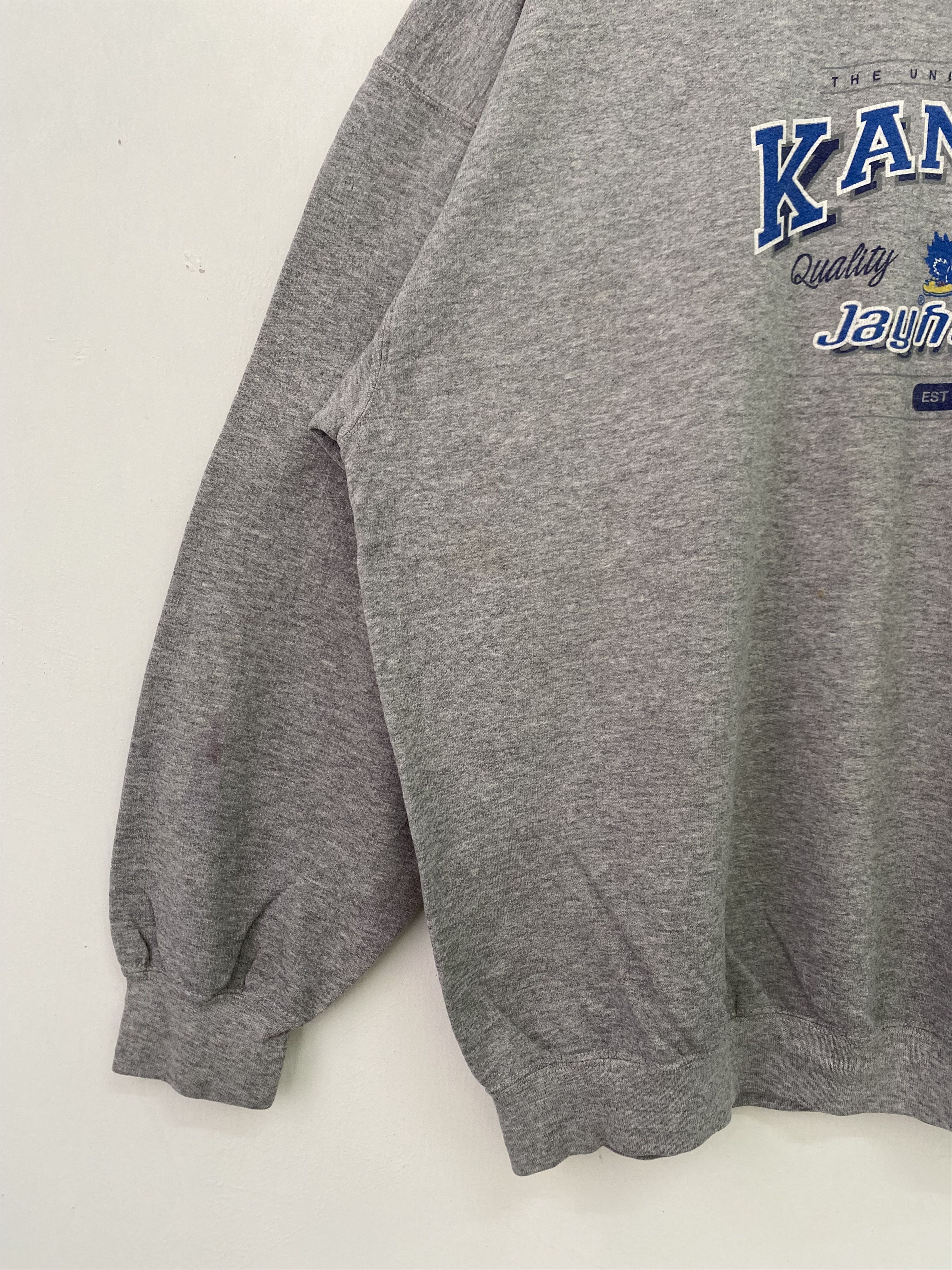 Vintage Vintage University Kansas Jayhawks Sweatshirt XL size Grey Size US XL / EU 56 / 4 - 6 Thumbnail