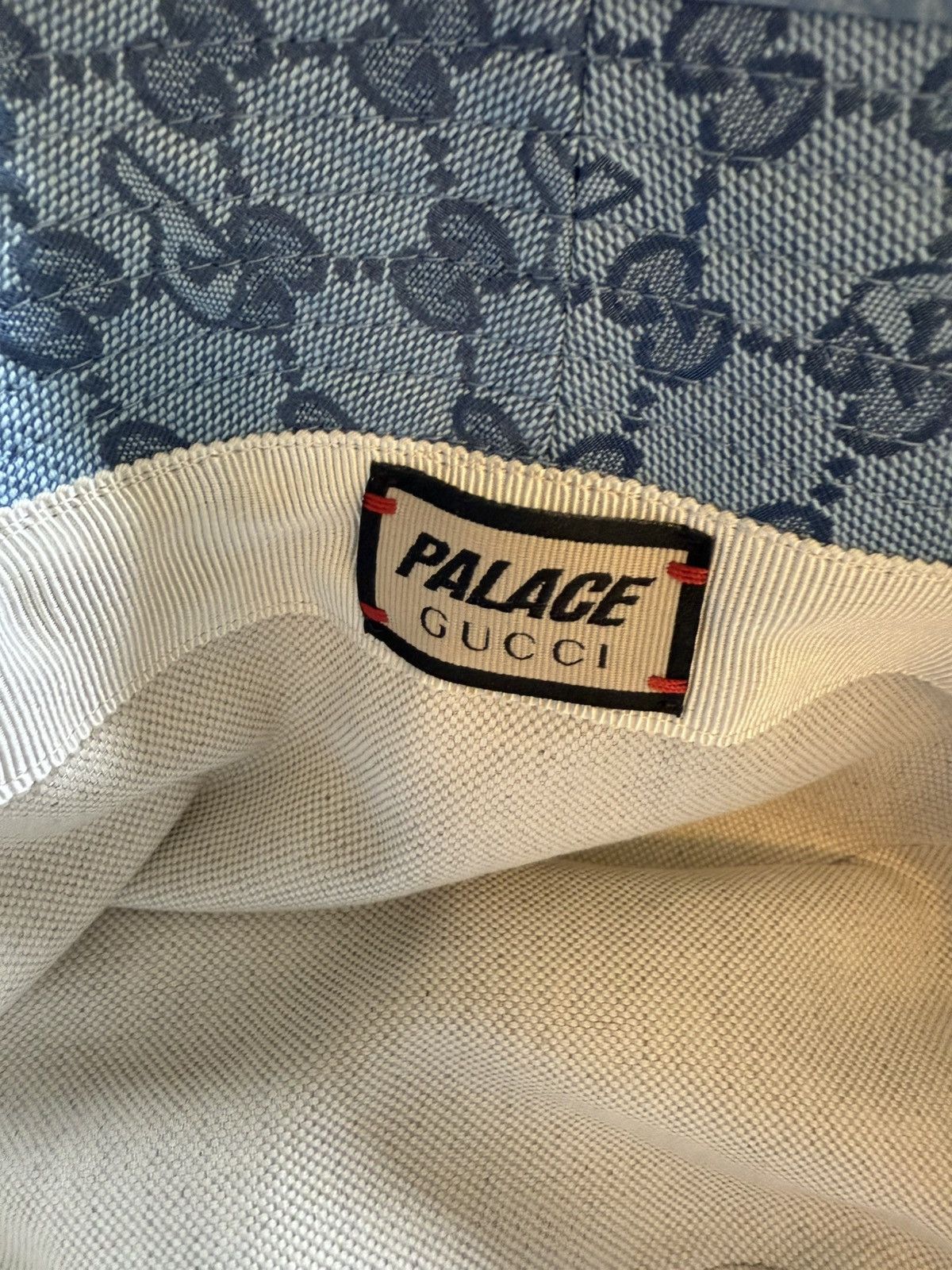 Gucci × Palace Palace x Gucci GG-P Monogram Bucket Hat Blue Size ONE SIZE - 7 Thumbnail