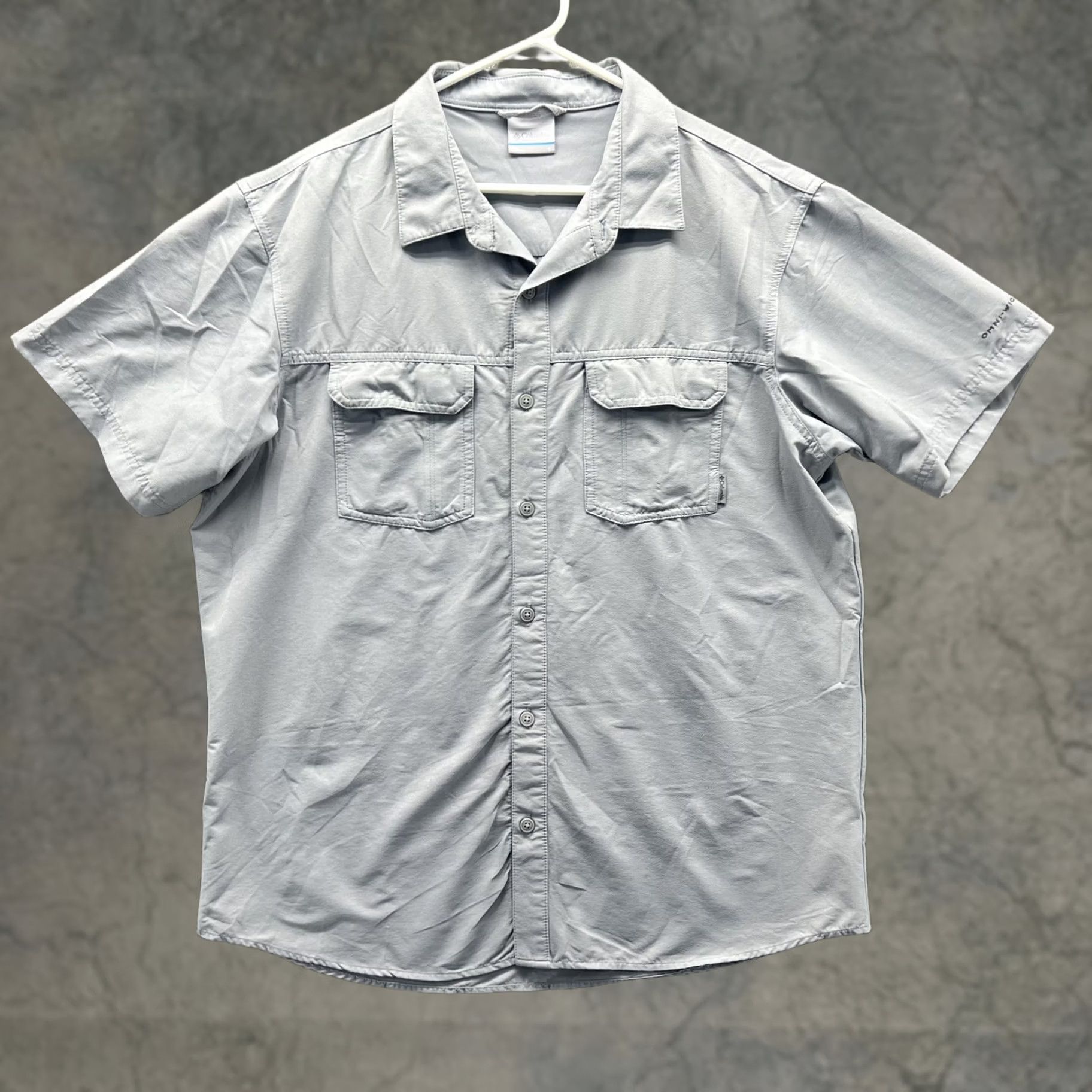 Vintage Columbia Shirt Mens Large Gray Omni-Wick Short Sleeve Button Front Casual Size US L / EU 52-54 / 3 - 1 Thumbnail