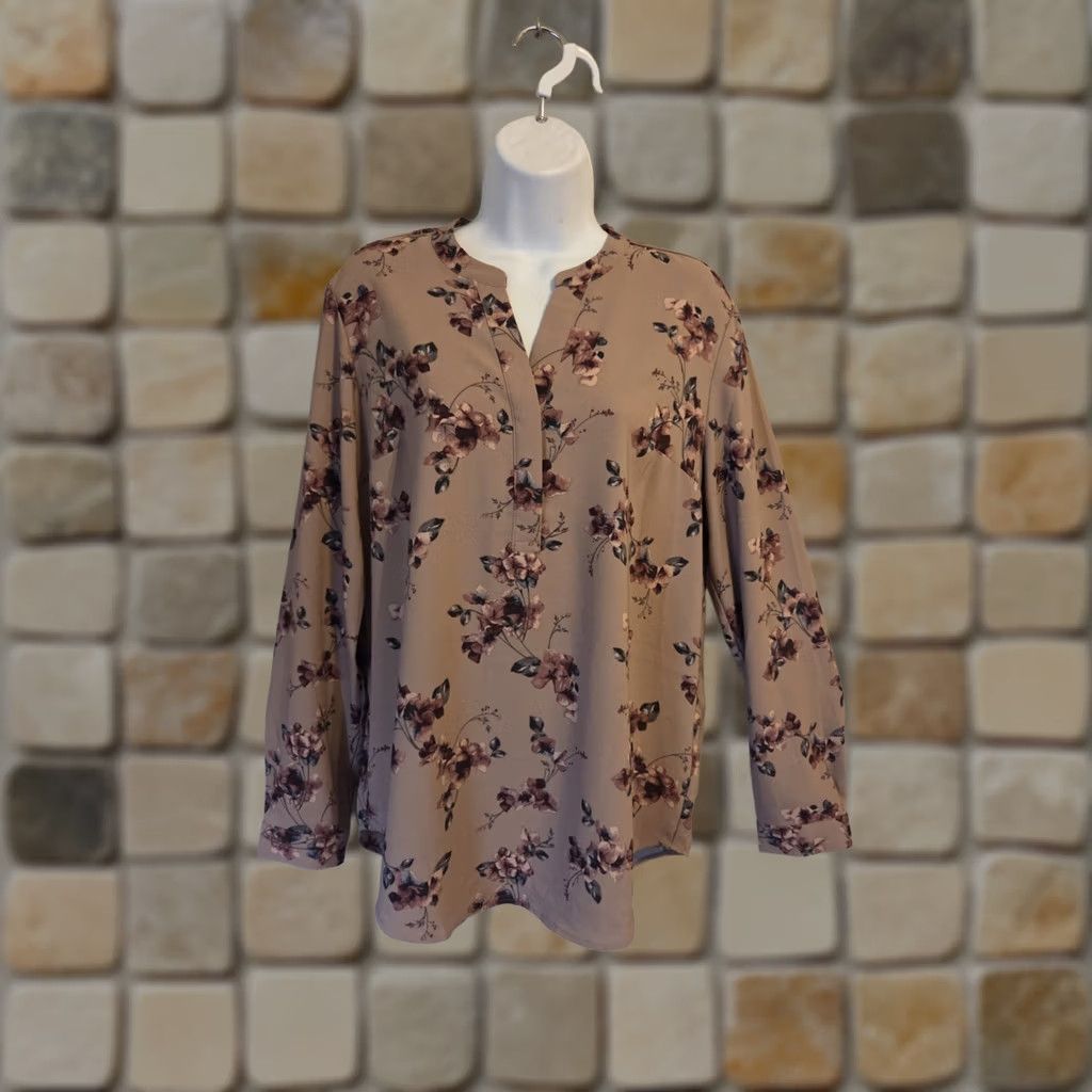 Vintage Hilary Radley Women's Floral Pink Blouse Top Long Sleeve Size Medium Size M / US 6-8 / IT 42-44 - 1 Thumbnail