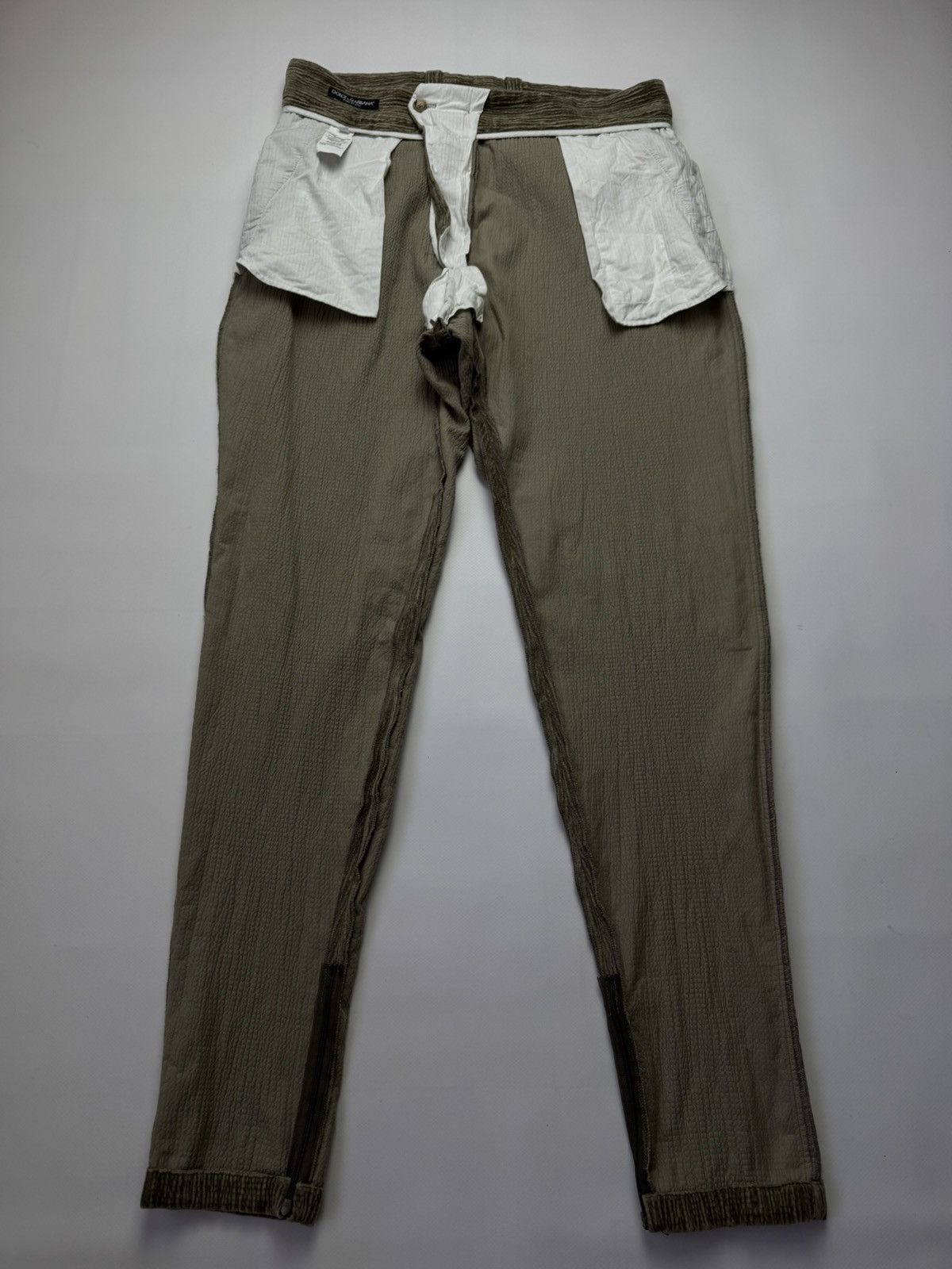 Dolce & Gabbana Dolce & Gabbana Archive Textured Corduroy Zipped Hem Pants Size US 35 - 12 Thumbnail