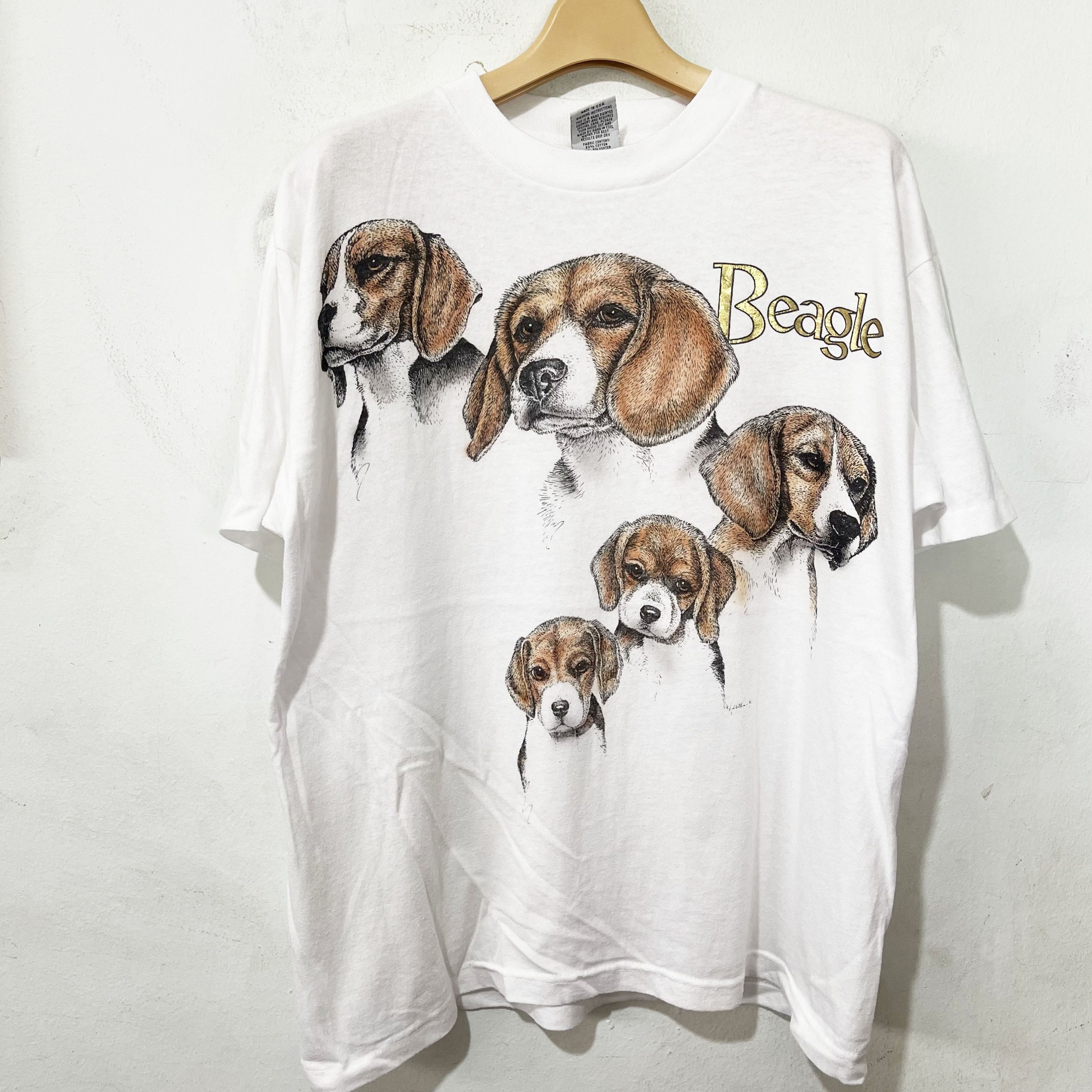 Vintage Vintage 90s Beagle Dog T-Shirt Size US M / EU 48-50 / 2 - 1 Thumbnail