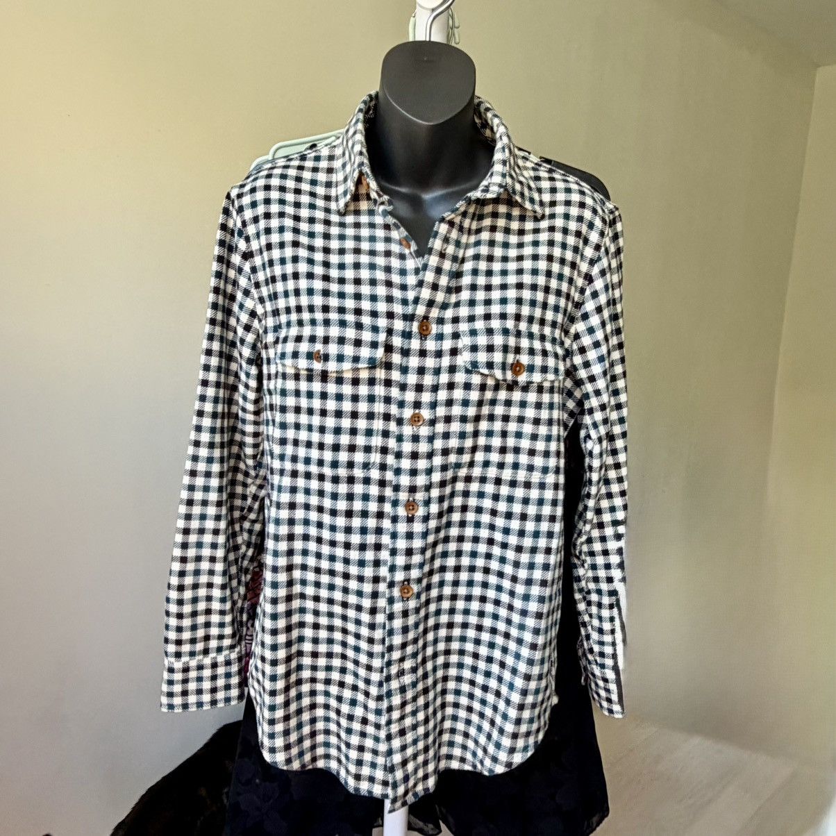 Abercrombie & Fitch A&F white black and blue plaid gingham button down jacket Size US XS / EU 42 / 0 - 2 Thumbnail