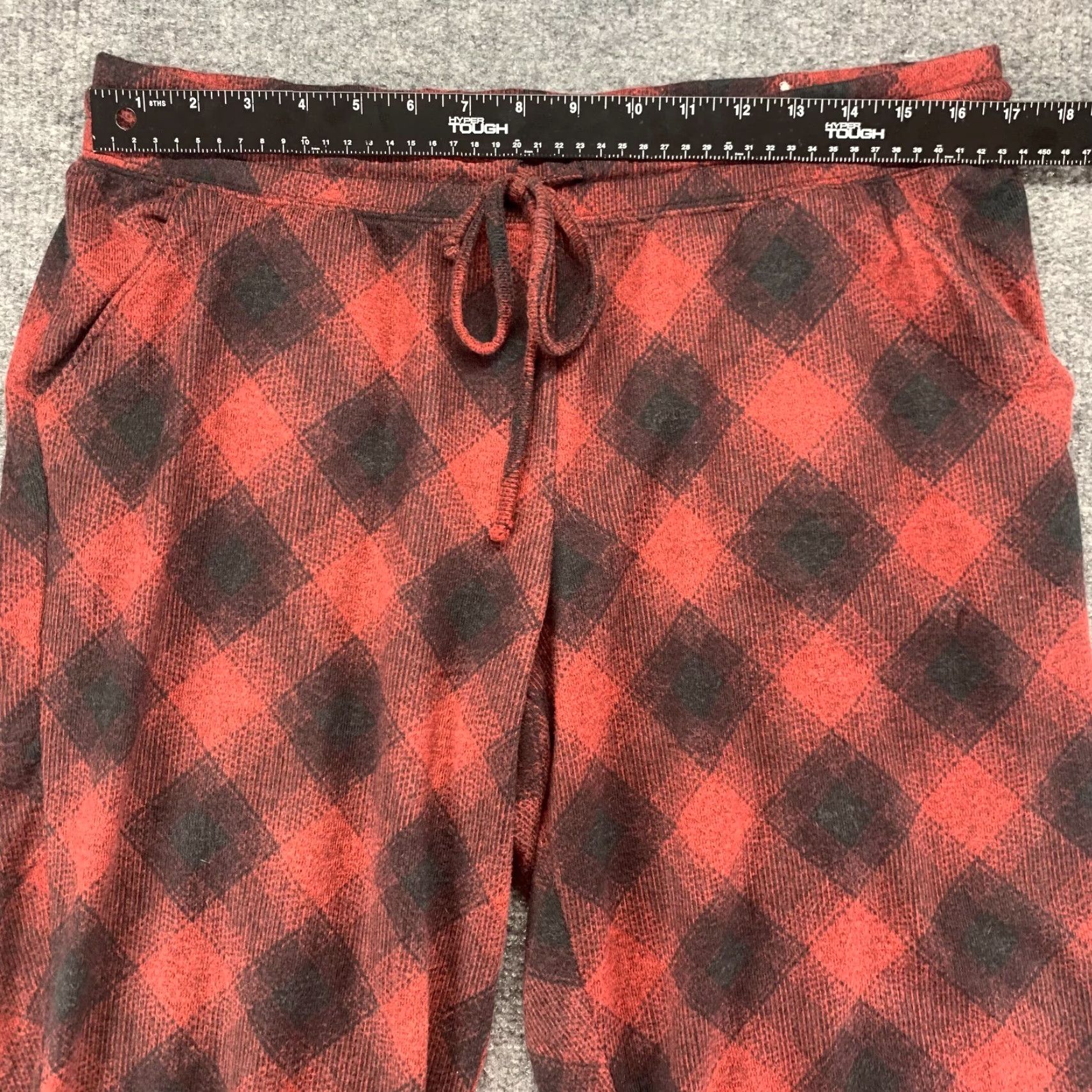 Vintage Maurices Pants Womens Large Red Plaid Jogger Stretch Pullon Drawstring Pocket 34 Size 36" / US 14 / IT 50 - 6 Thumbnail
