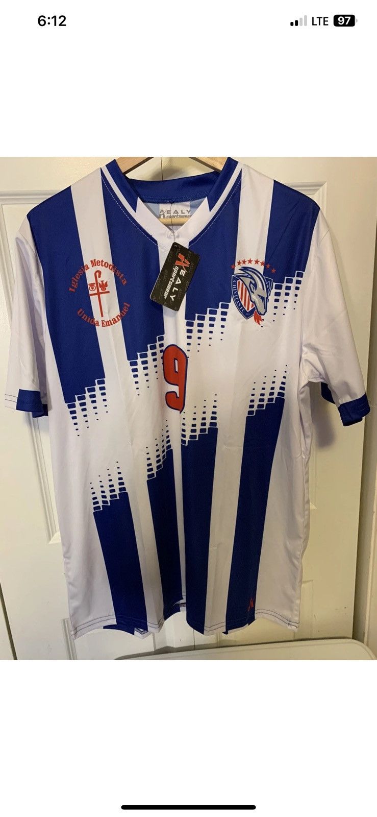 Other New Healy mens sz L Chivitas FC blue white jerset NWT Size US L / EU 52-54 / 3 - 5 Thumbnail