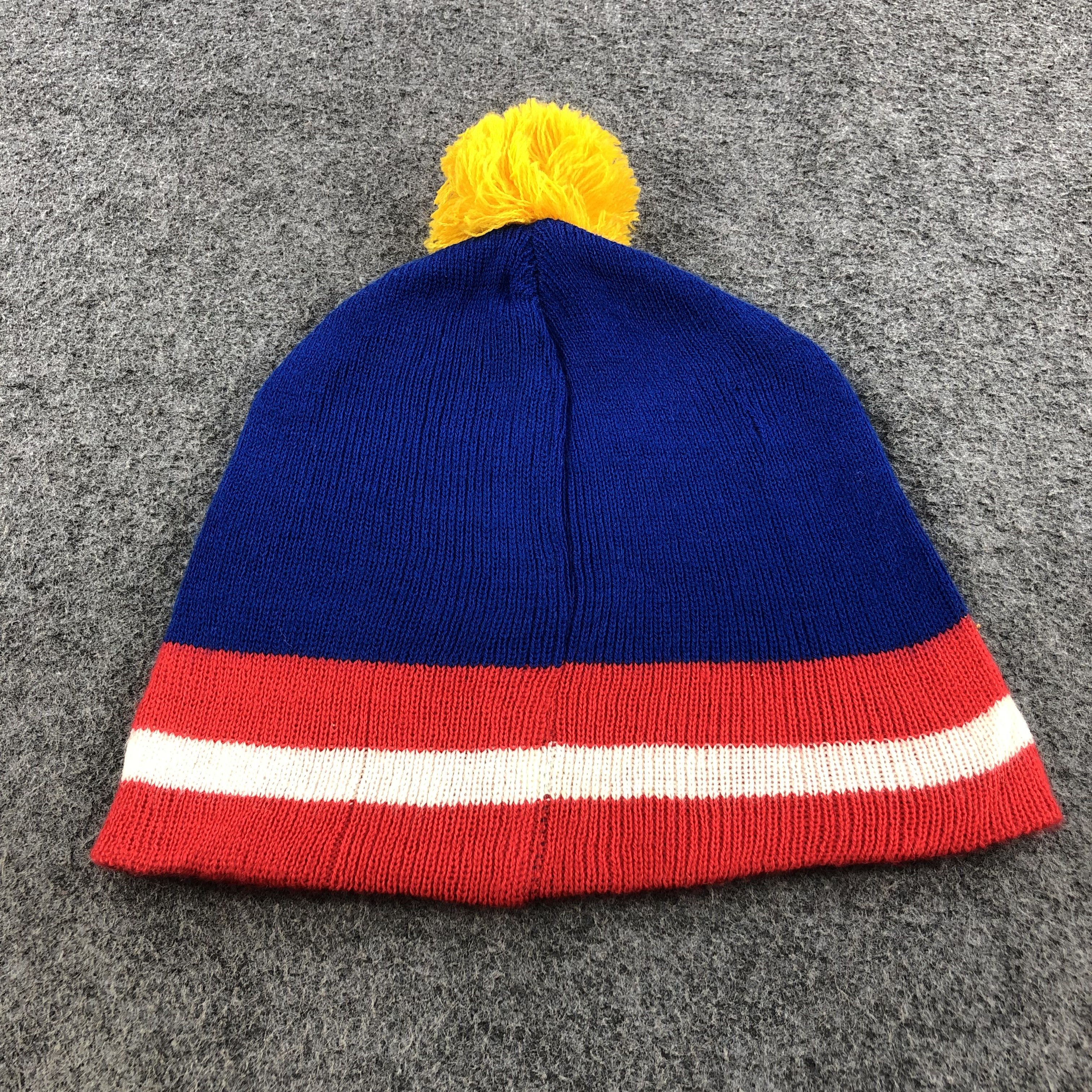 Vintage Unknown Striped Bobble Beanie Snow Hat Snowcap B158 Size ONE SIZE - 2 Thumbnail