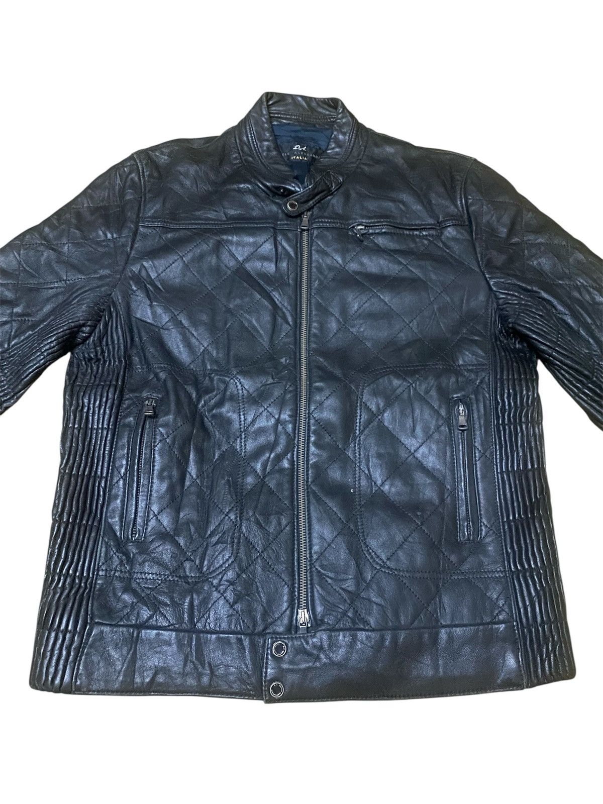 Daniele Alessandrini Danielle Alessandrini Side Pleated Bikers Leather Jacket Size US M / EU 48-50 / 2 - 2 Thumbnail