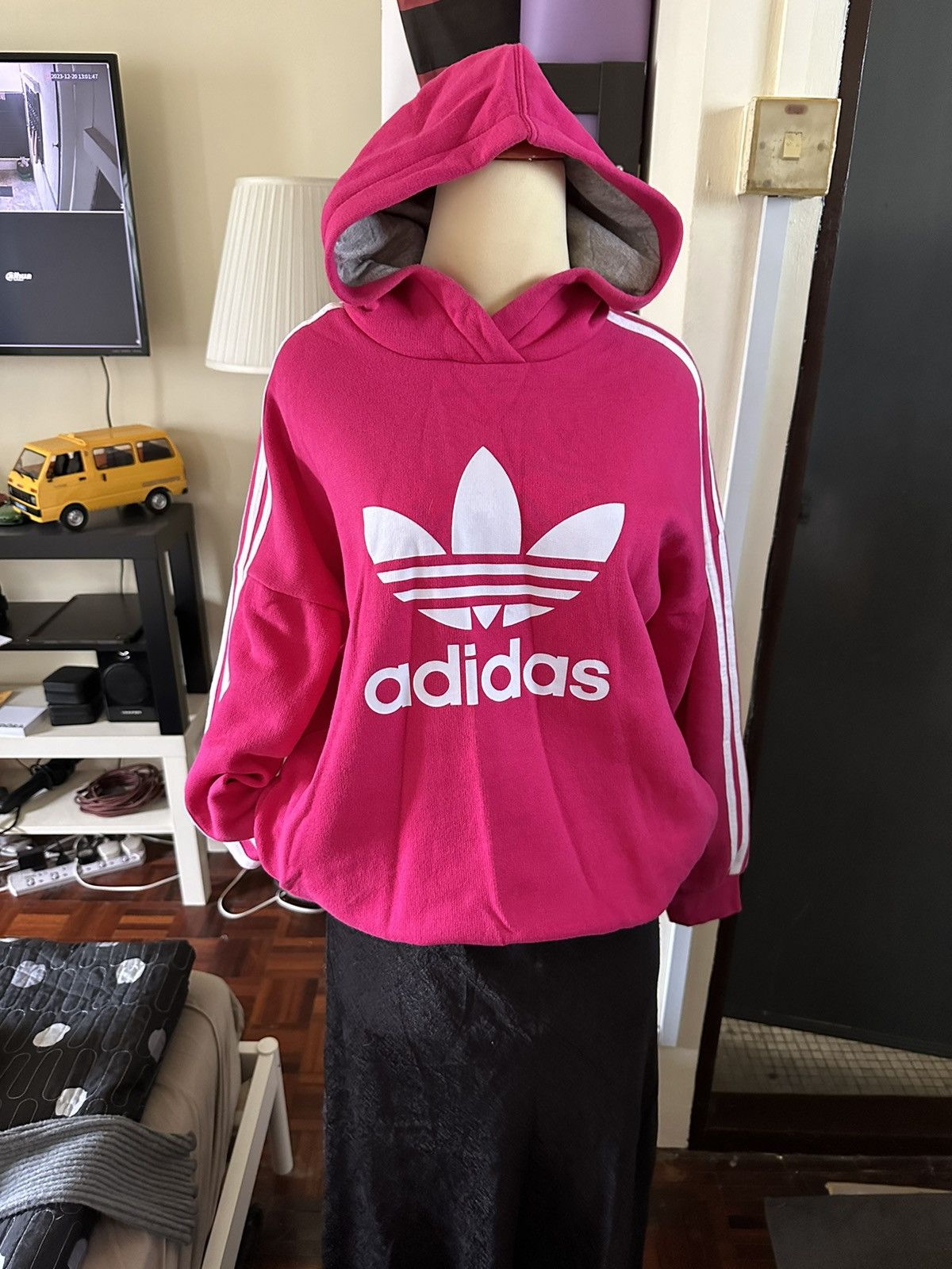 Dark pink adidas clearance hoodie