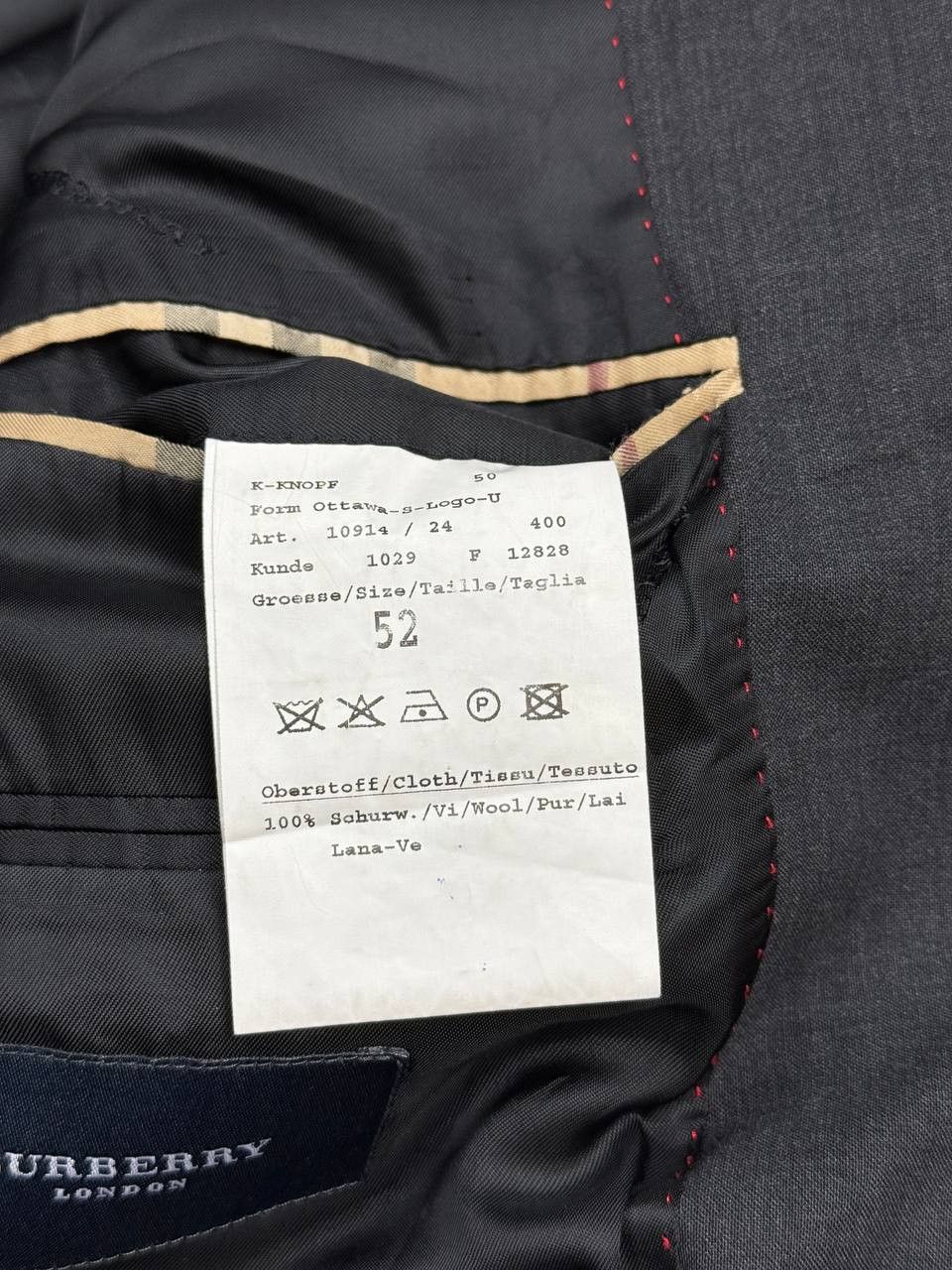 Burberry Burberry Mens Suit Wool Luxury Blazer Jacket & Pants Size 52L - 8 Thumbnail