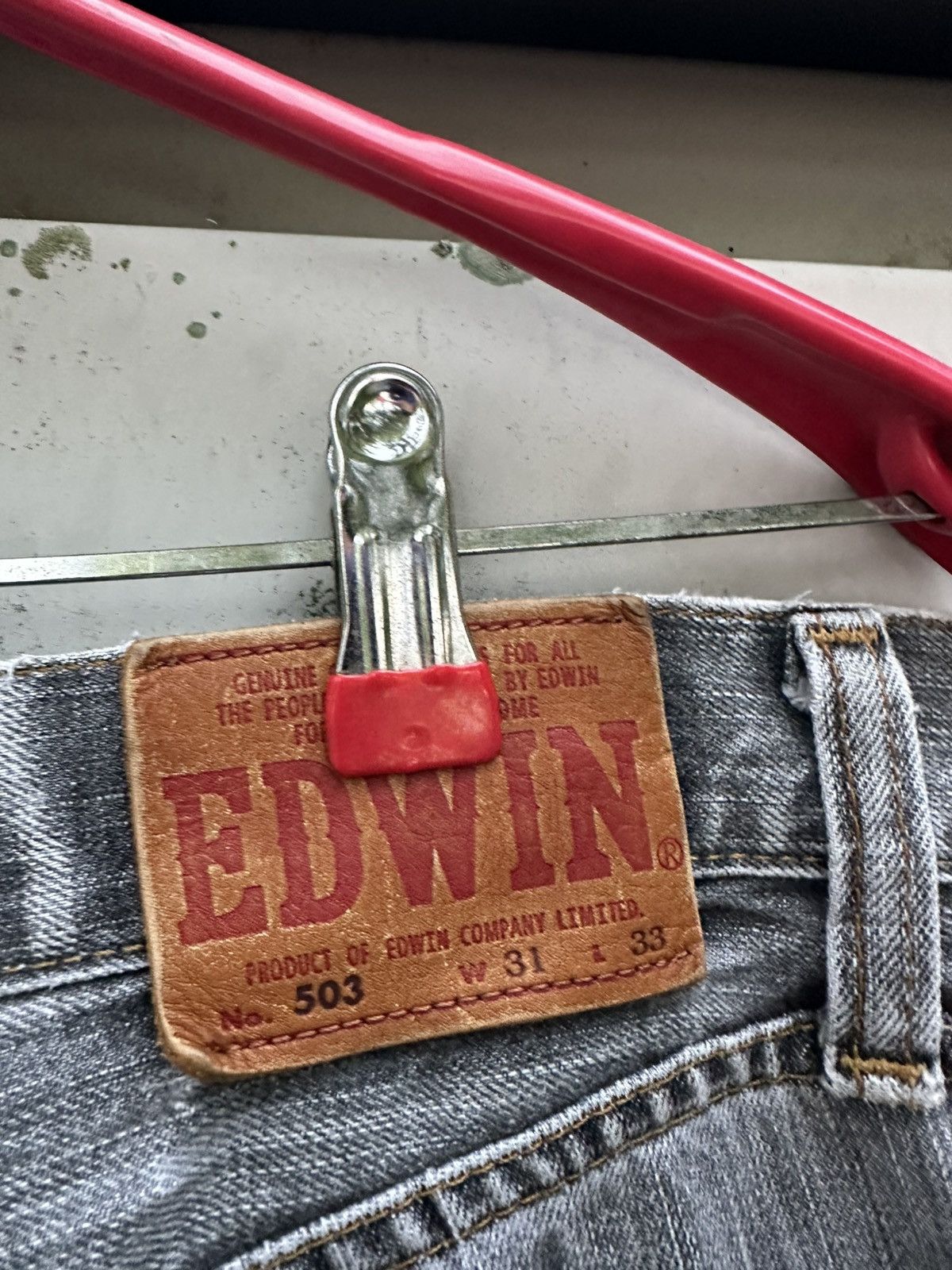 Edwin 👹Vintage THRASHED EDWIN Straight Cut Jeans Size US 30 / EU 46 - 12 Thumbnail