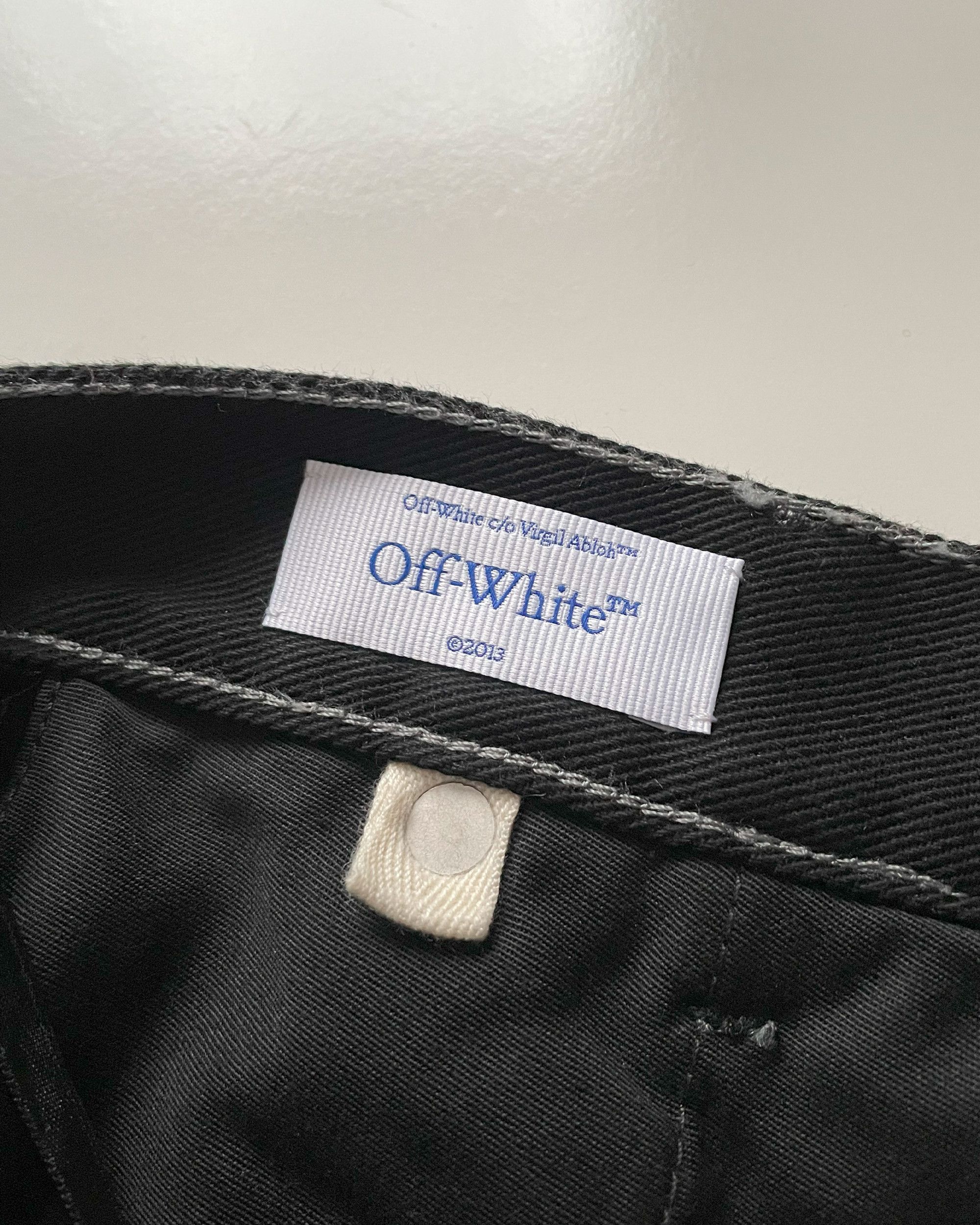Off-White Off-White Flared Bermuda Denim Shorts Size US 33 - 7 Thumbnail