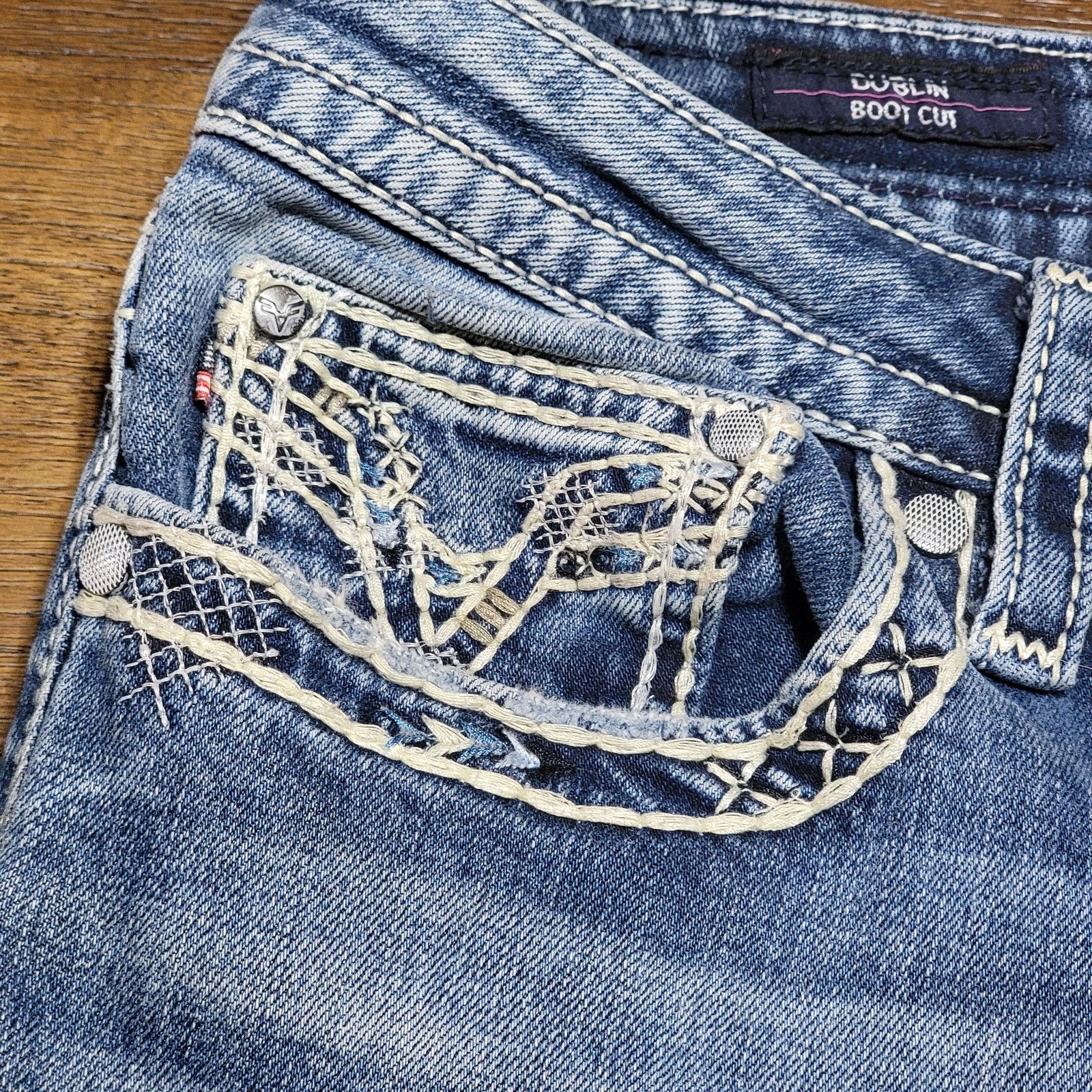 Other Vigoss Classic Boot Cut w/ Bling Back Pockets - Size W29 L33 Size 29" - 3 Thumbnail