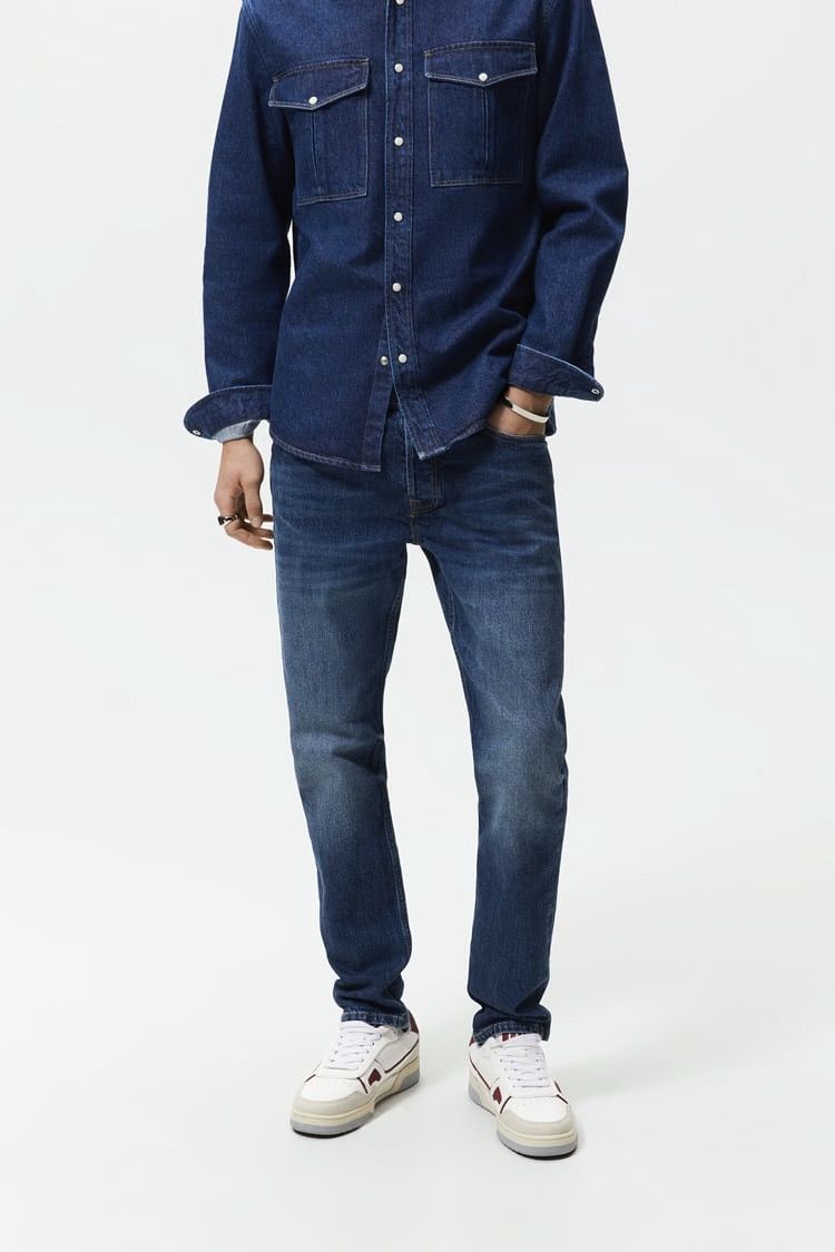 Designer × Zara Zara Man The 90s Blue Skinny Fit Denim Jeans Button Size US 30 / EU 46 - 1 Thumbnail