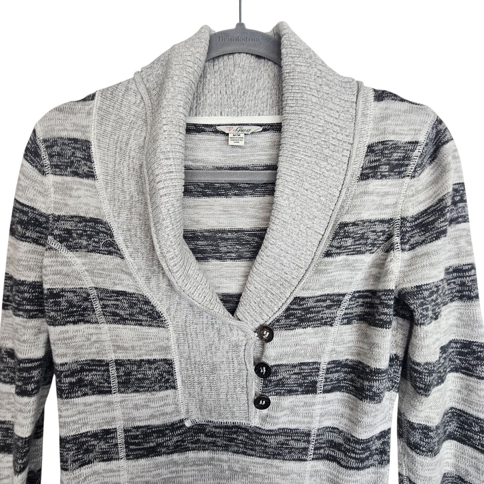 Guess Vintage Y2K Guess Womens Striped Sweater Size M Retro 90 Size M / US 6-8 / IT 42-44 - 2 Thumbnail