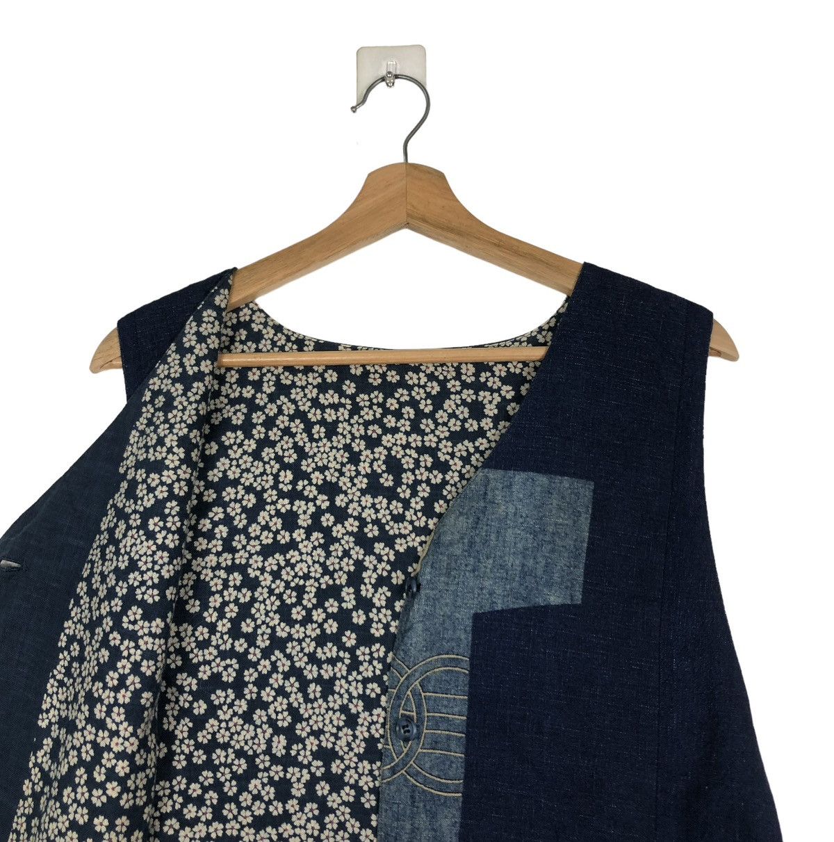 45rpm 🔥VINTAGE INDIGO BLUE BLUE JAPAN VEST BIG LOGO TRADITIONAL Size US S / EU 44-46 / 1 - 12 Thumbnail