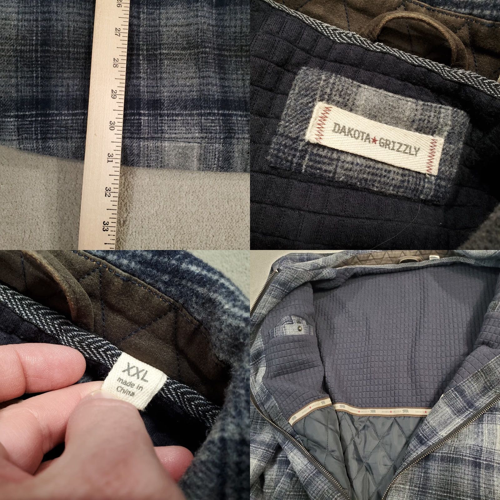Vintage Dakota Grizzly Wool Shirt Jacket Mens 2XL Gray Plaid Full Zip Quilt Lined Wool Shirt Jacket Mens 2XL Gray Plaid Full Zip Quilt Lined Size US XXL / EU 58 / 5 - 8 Thumbnail