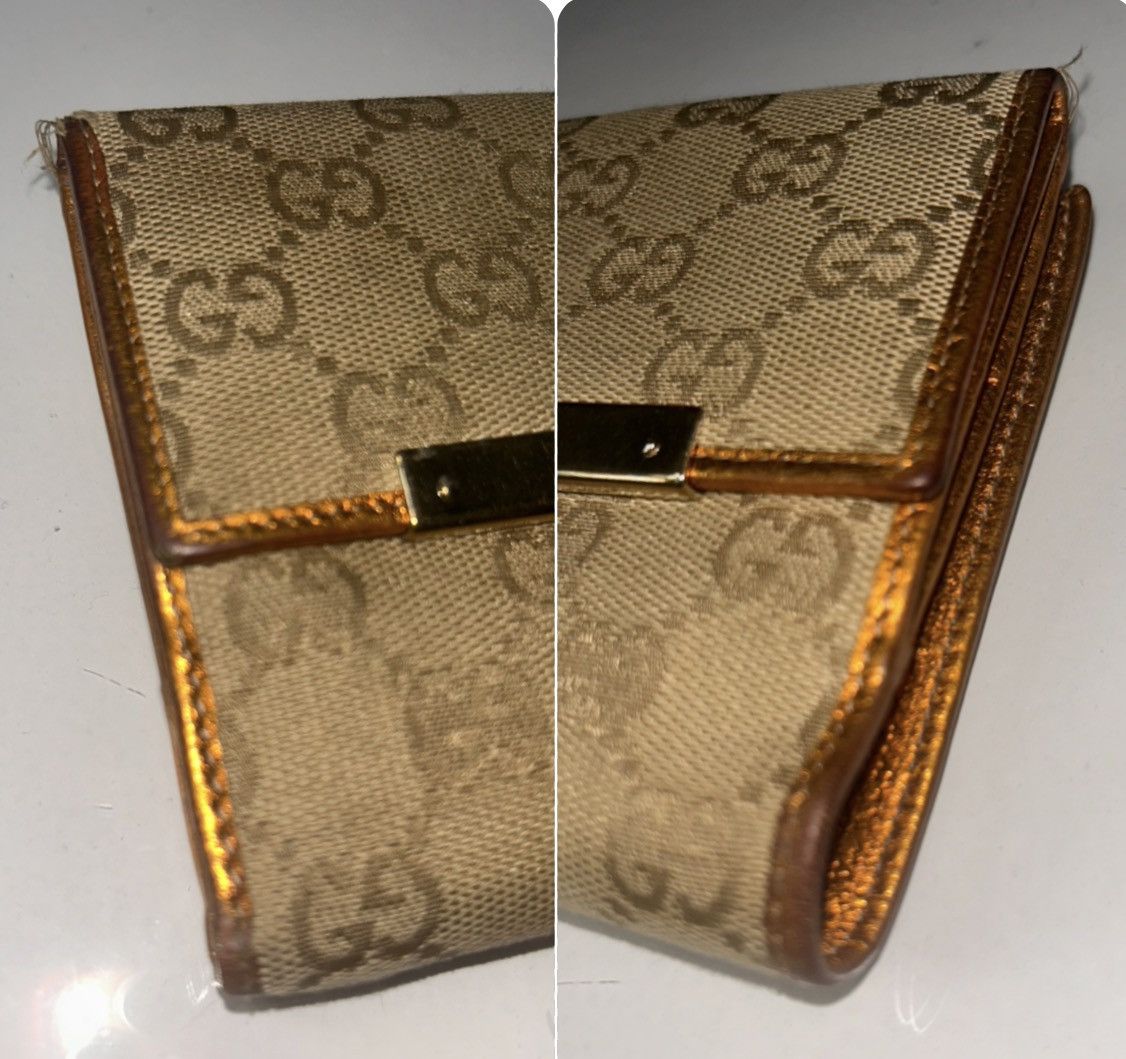 Gucci Gucci GG Compact Wallet w Bronze Interior (project piece) Size ONE SIZE - 14 Thumbnail