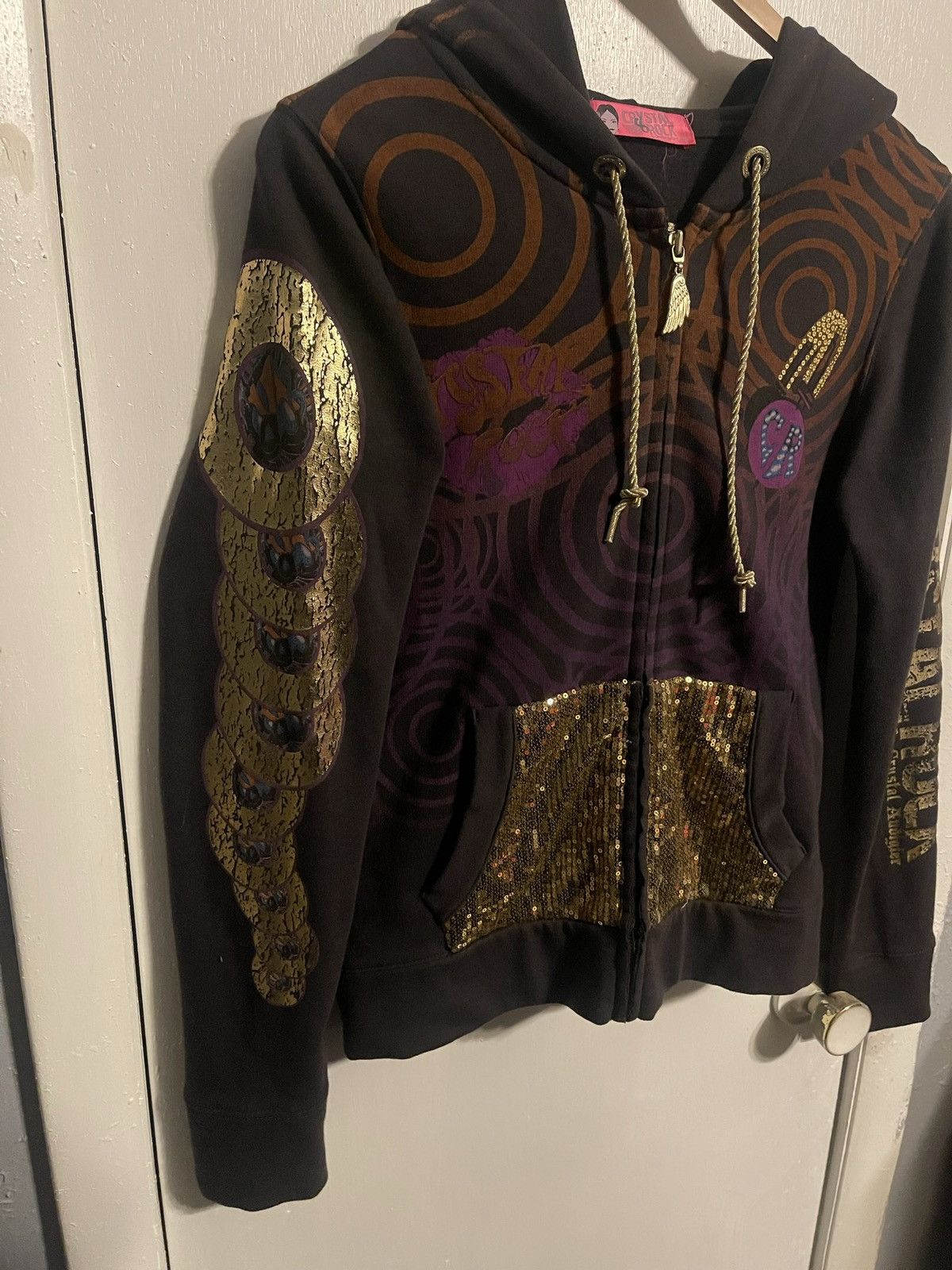 Christian Audigier Vintage Crystal Rock Hoodie Size M / US 6-8 / IT 42-44 - 4 Thumbnail