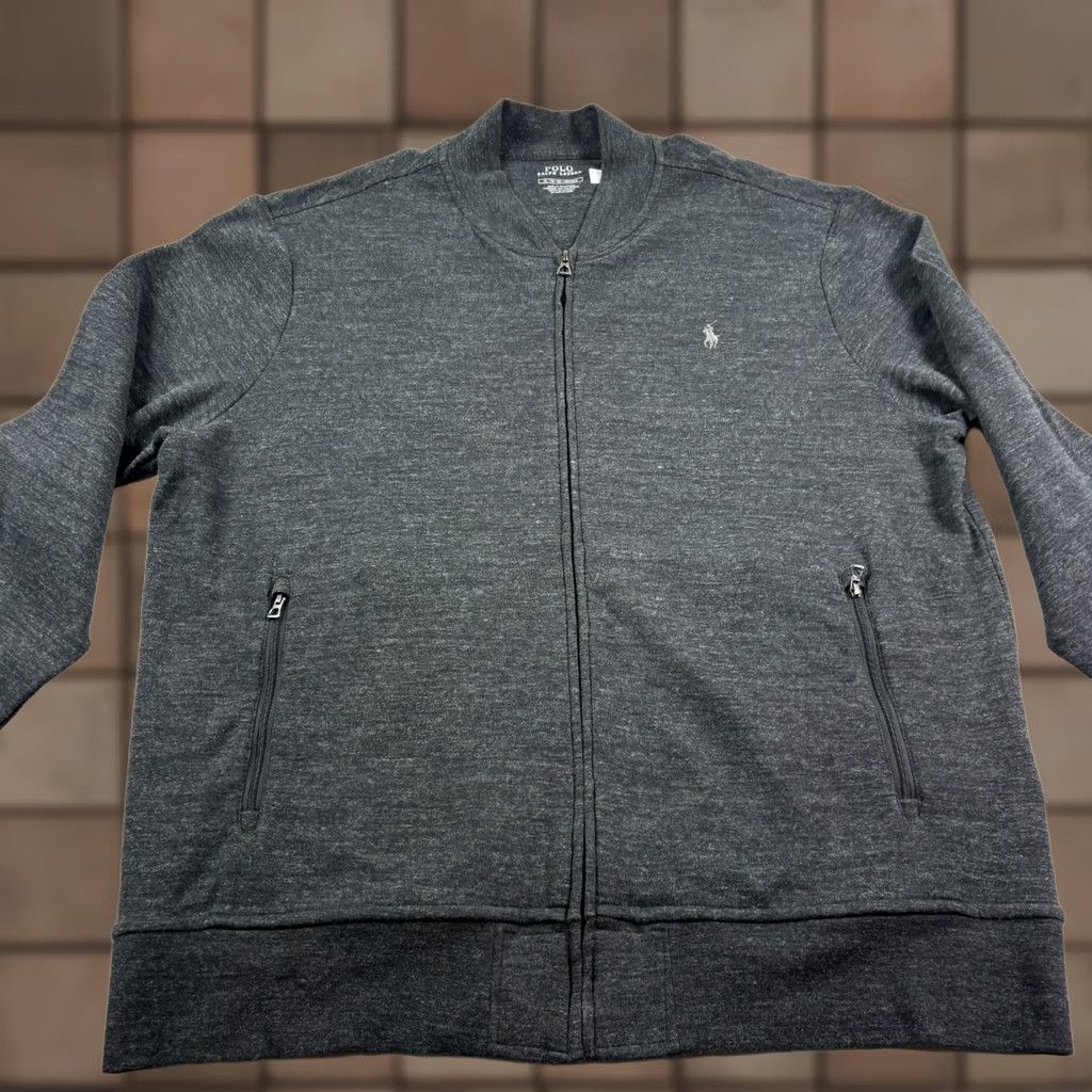 Polo Ralph Lauren Polo Ralph Lauren Mens Jacket Gray Full Zip Bomber XL Casual Mid-Length Nylon Cotton Blend Full Zip Logo Size US XL / EU 56 / 4 - 1 Thumbnail